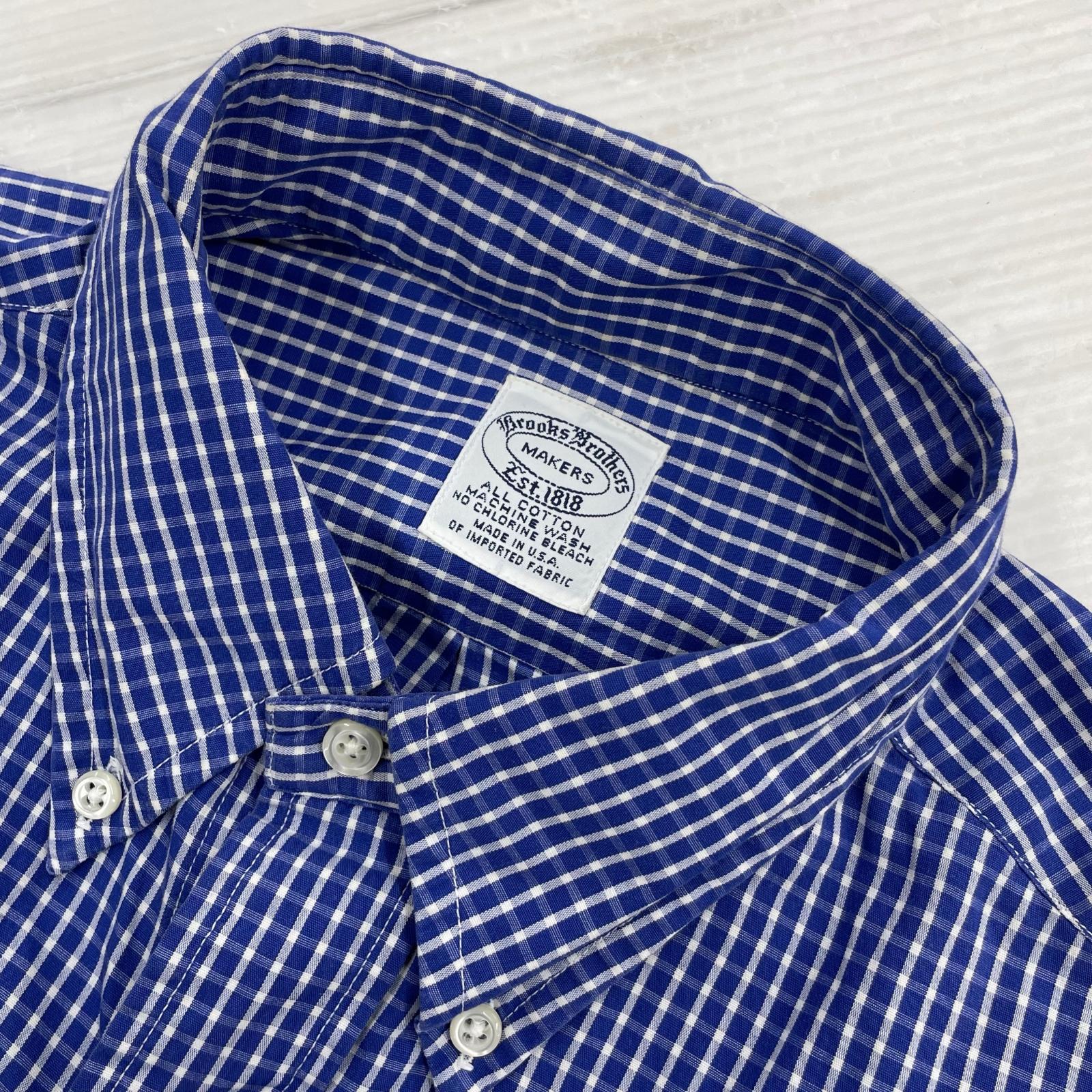 長袖シャツ Brooks Brothers MAKERS 90s-00s ギンガムチェック 青
