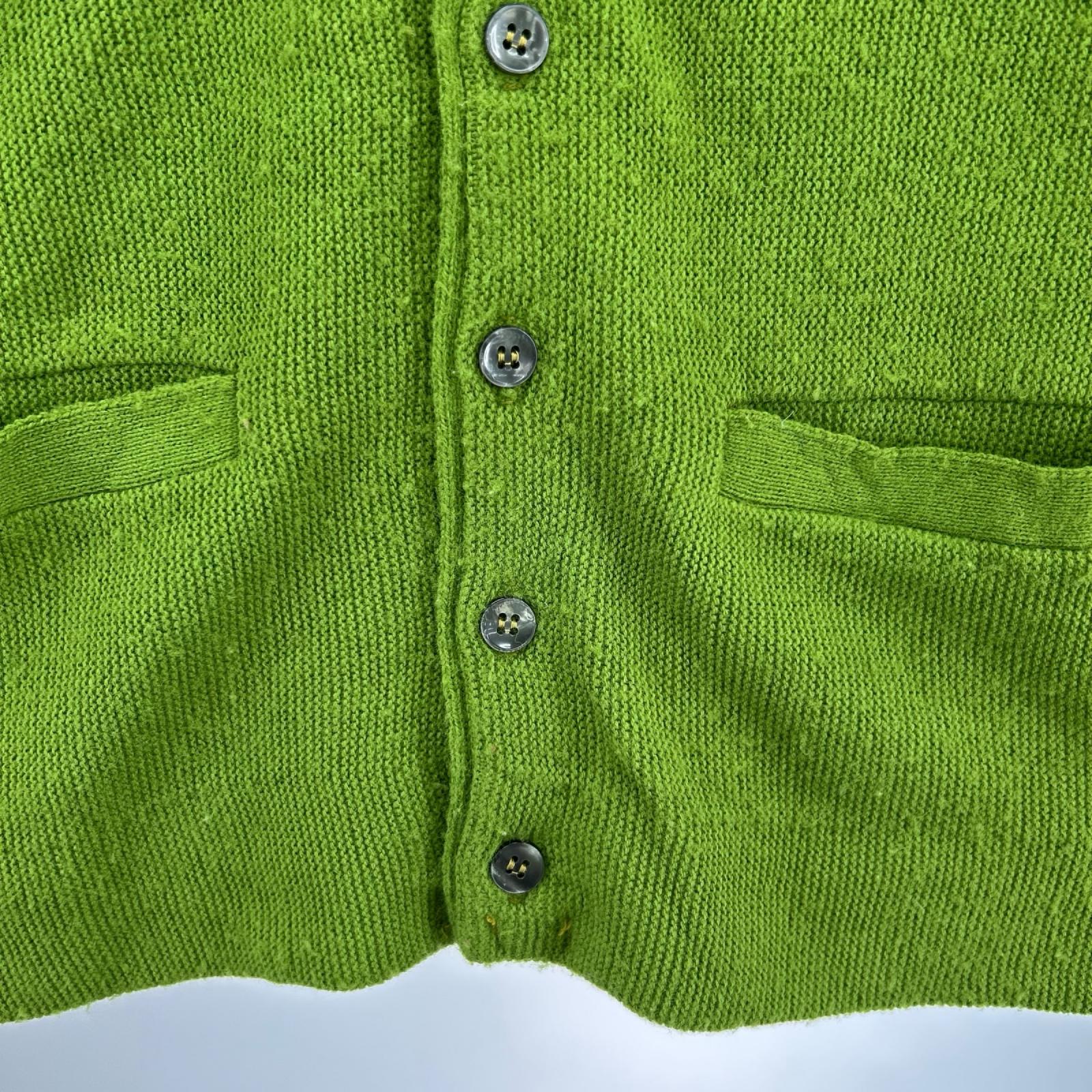 カーディガン 60s-70s VIRGIN ORLON アクリルカーディガン 緑 (L) L