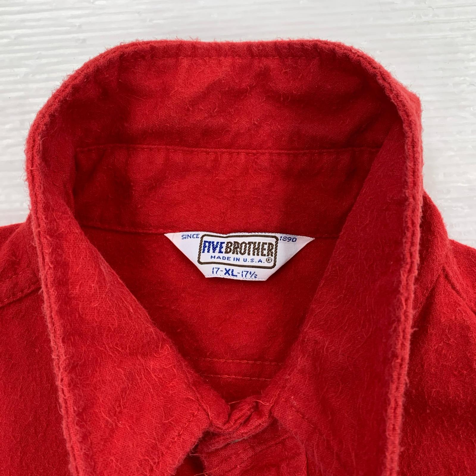 長袖シャツ 80s シャモアクロスシャツ レッド(XL) レッド