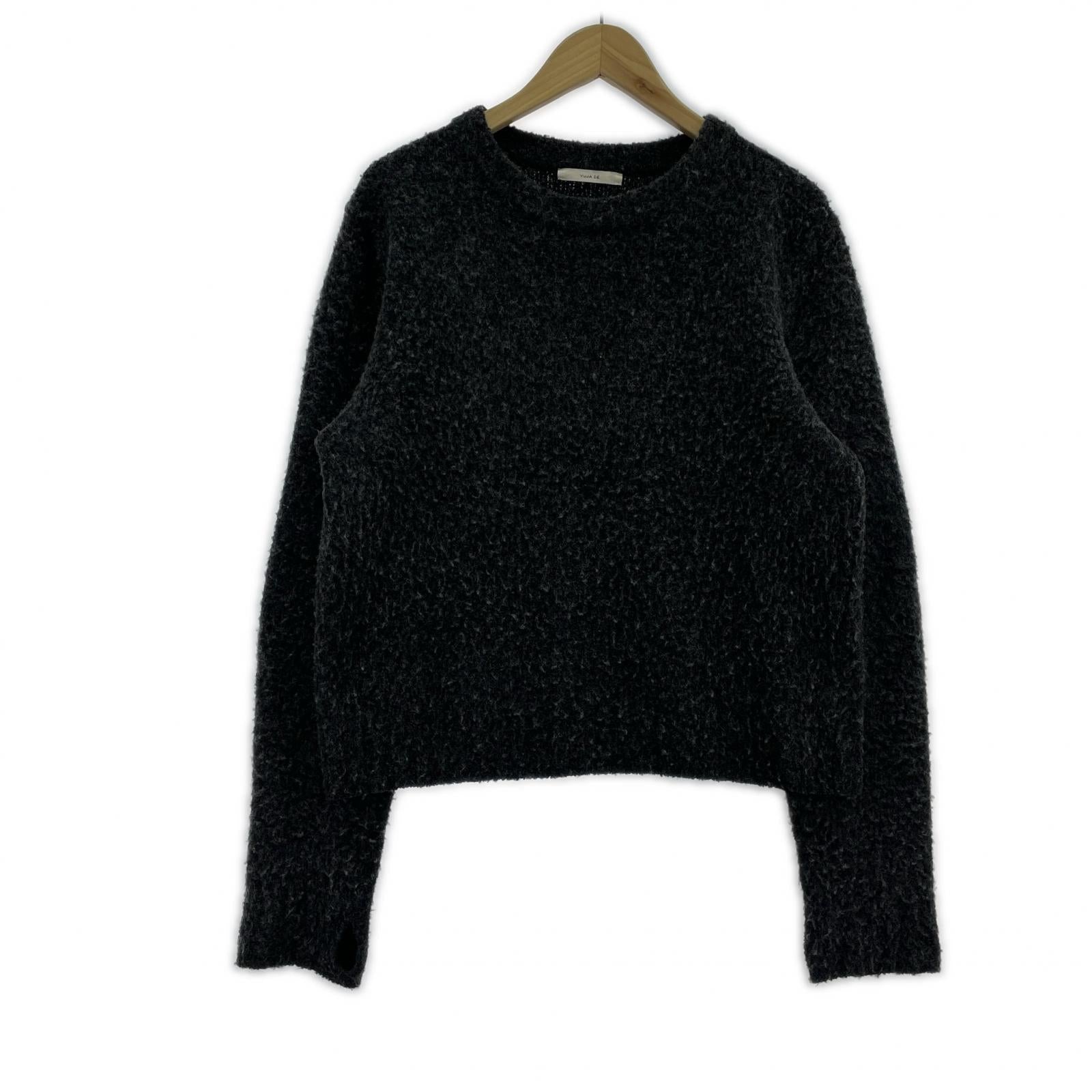 ニット VUJA DE TERRA WOOL DISTRESSED CREW NECK S グレー