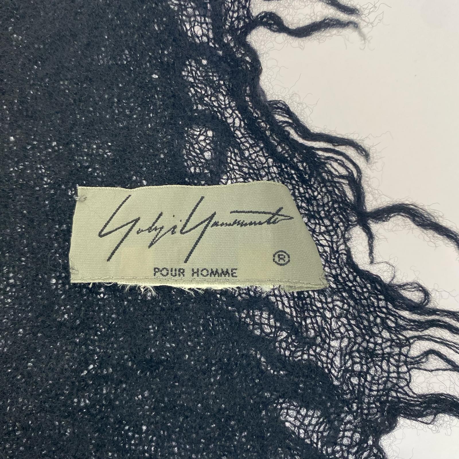 その他アクセサリー Yohji Yamamoto POUR HOMME 2トーン 大判ストール ブラック×ネイビー