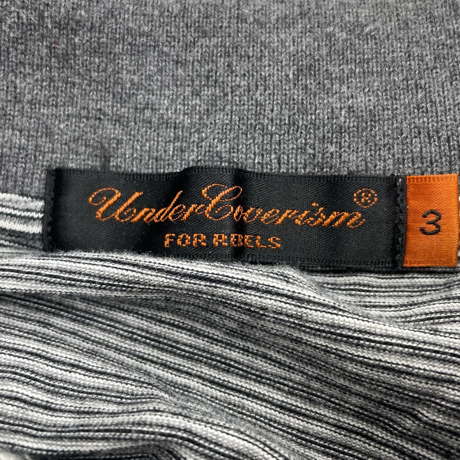 ポロシャツ UNDERCOVER 06ss T期 ダメージボーダーポロシャツ 3 グレー 3 グレー