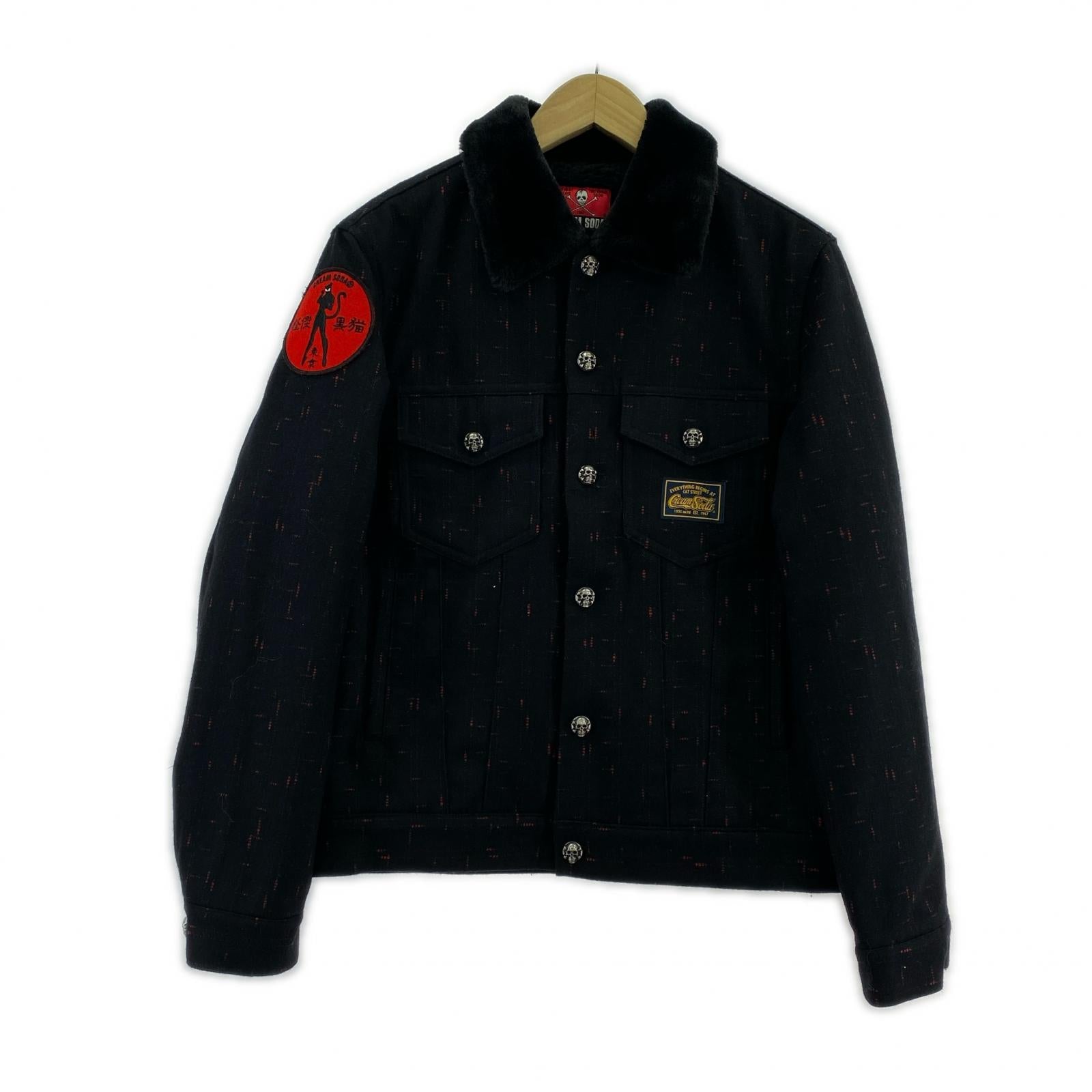 ジャケット 裏ボアジャケット カスリ M M ブラック