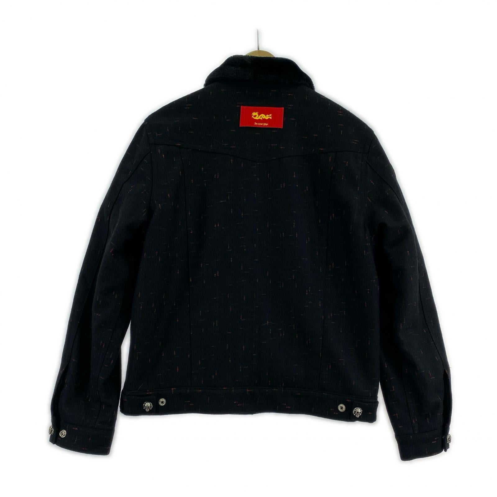 ジャケット 裏ボアジャケット カスリ M M ブラック