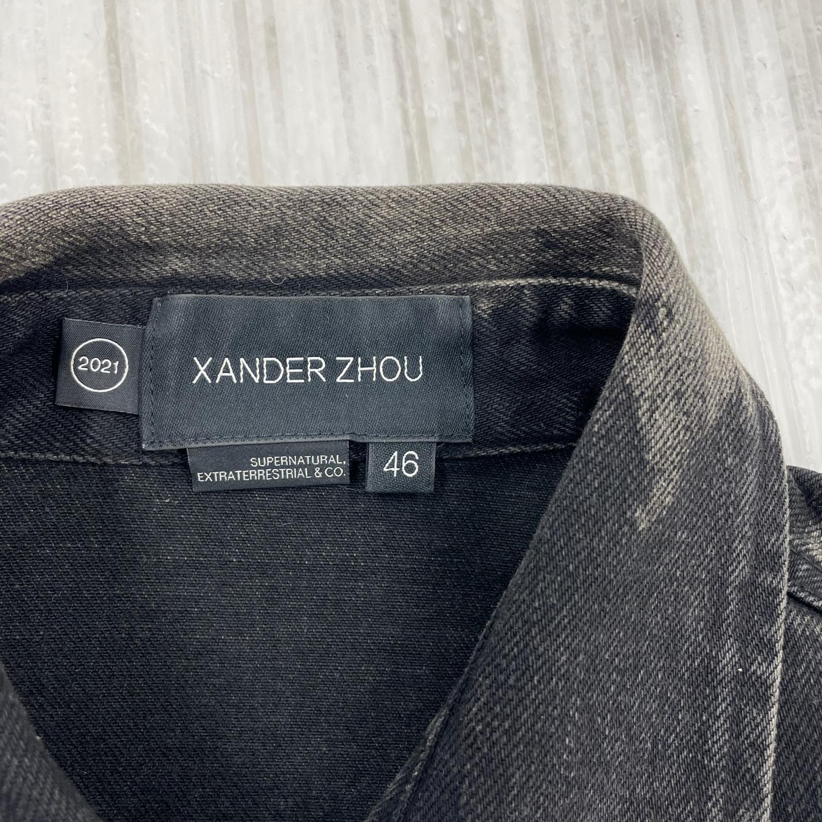 長袖シャツ XANDER ZHOU ブリーチ デニムシャツ 46 ブラック