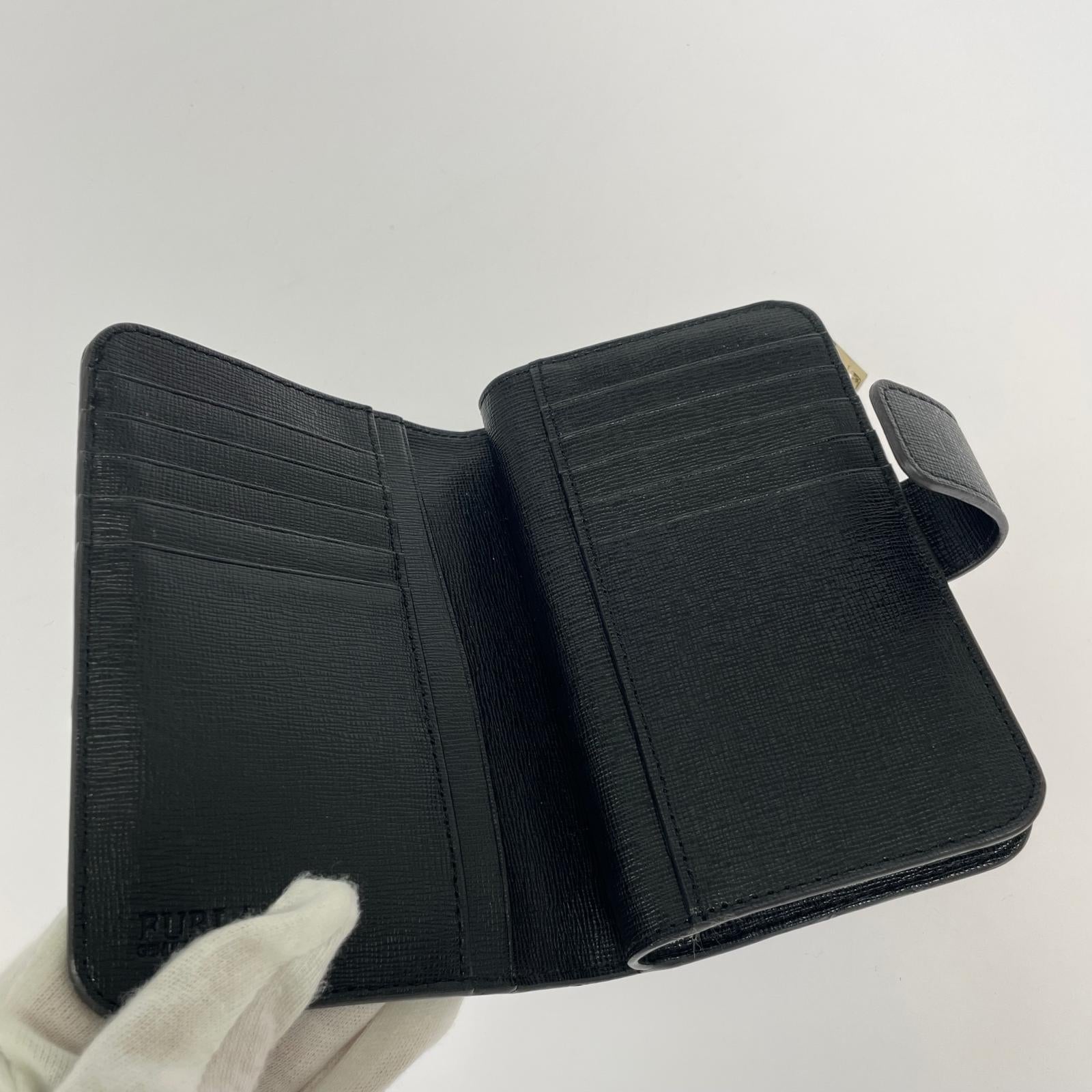 コンパクトウォレット 二つ折り財布/レザー/BLK ブラック