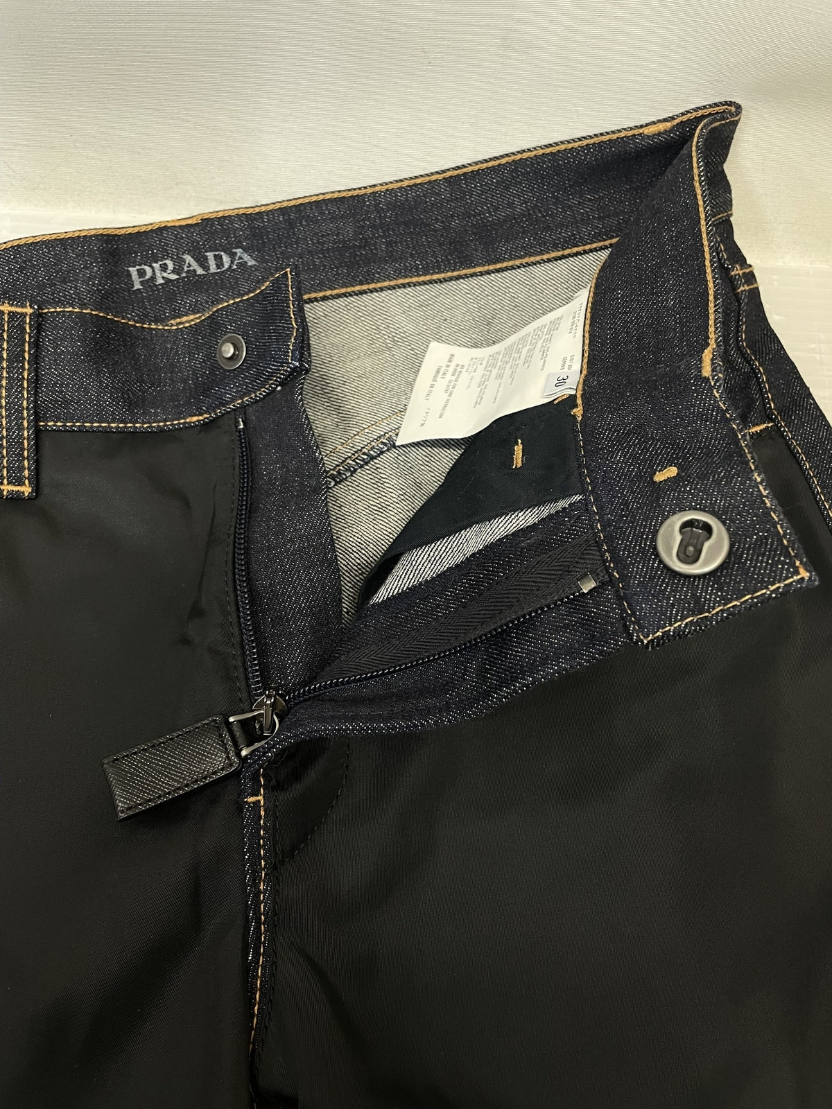 PRADA 09SS ナイロンドッキングデニムパンツ 30