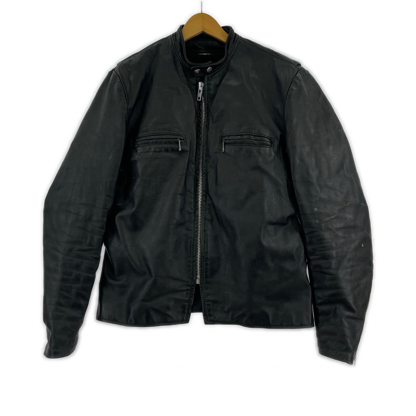 レザージャケット 60s~70s Brooks ライナー シングル ライダース (42) 42 ブラック