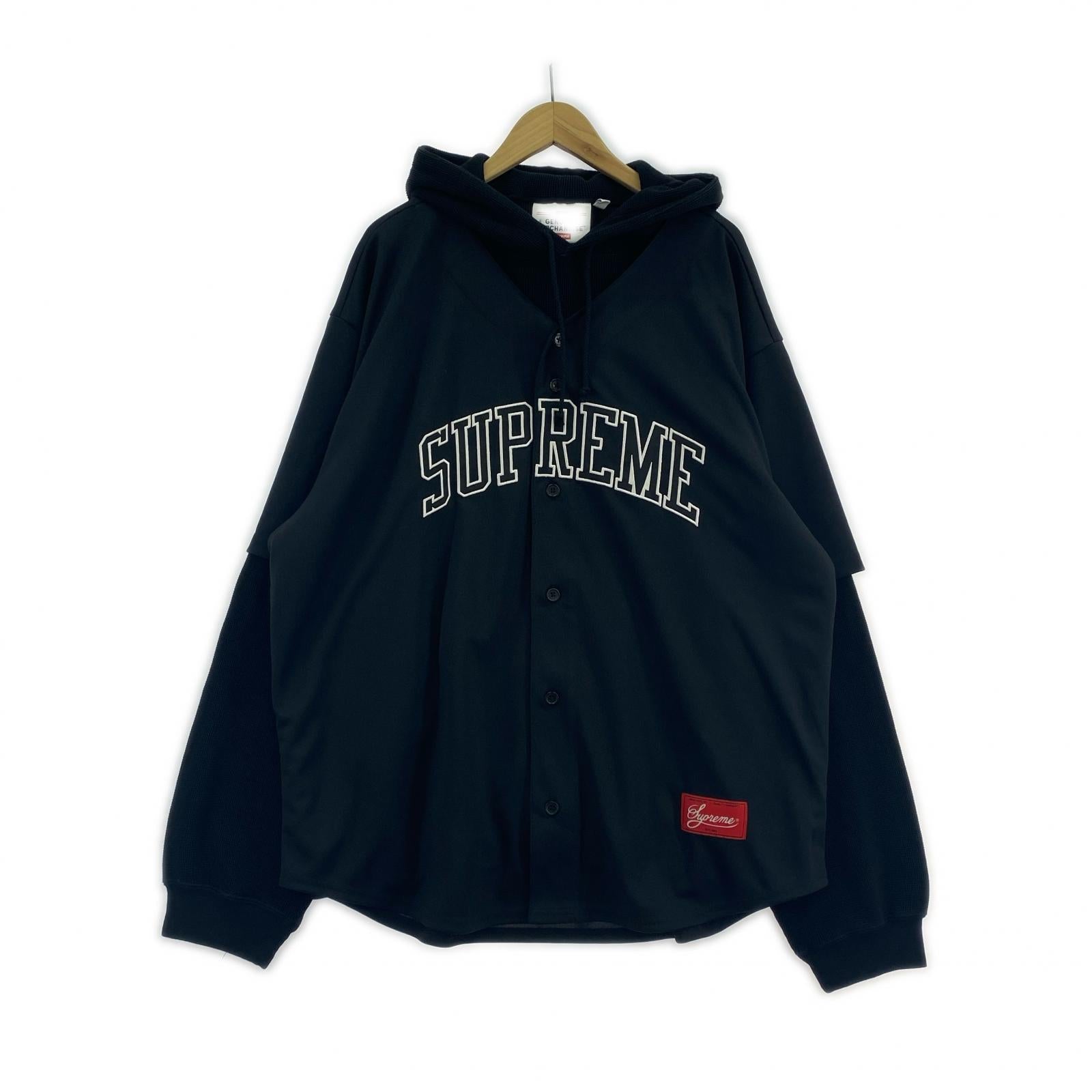 長袖シャツ Supreme 25AW Hooded Baseball Jersey White Sox XXL 黒 ブラック