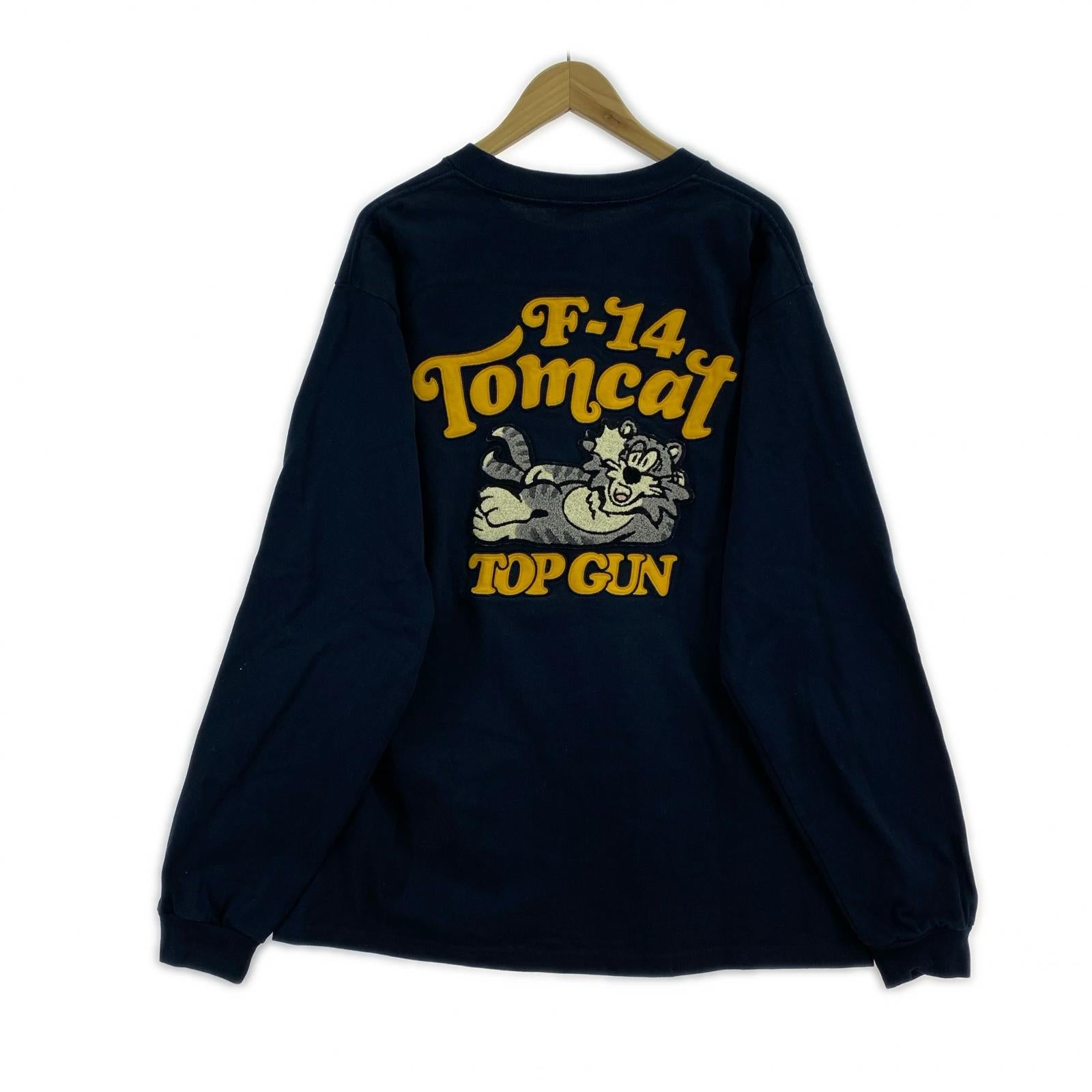 長袖Tシャツ サガラ トムキャット 刺繍 LS カットソー 紺 2XL ネイビー