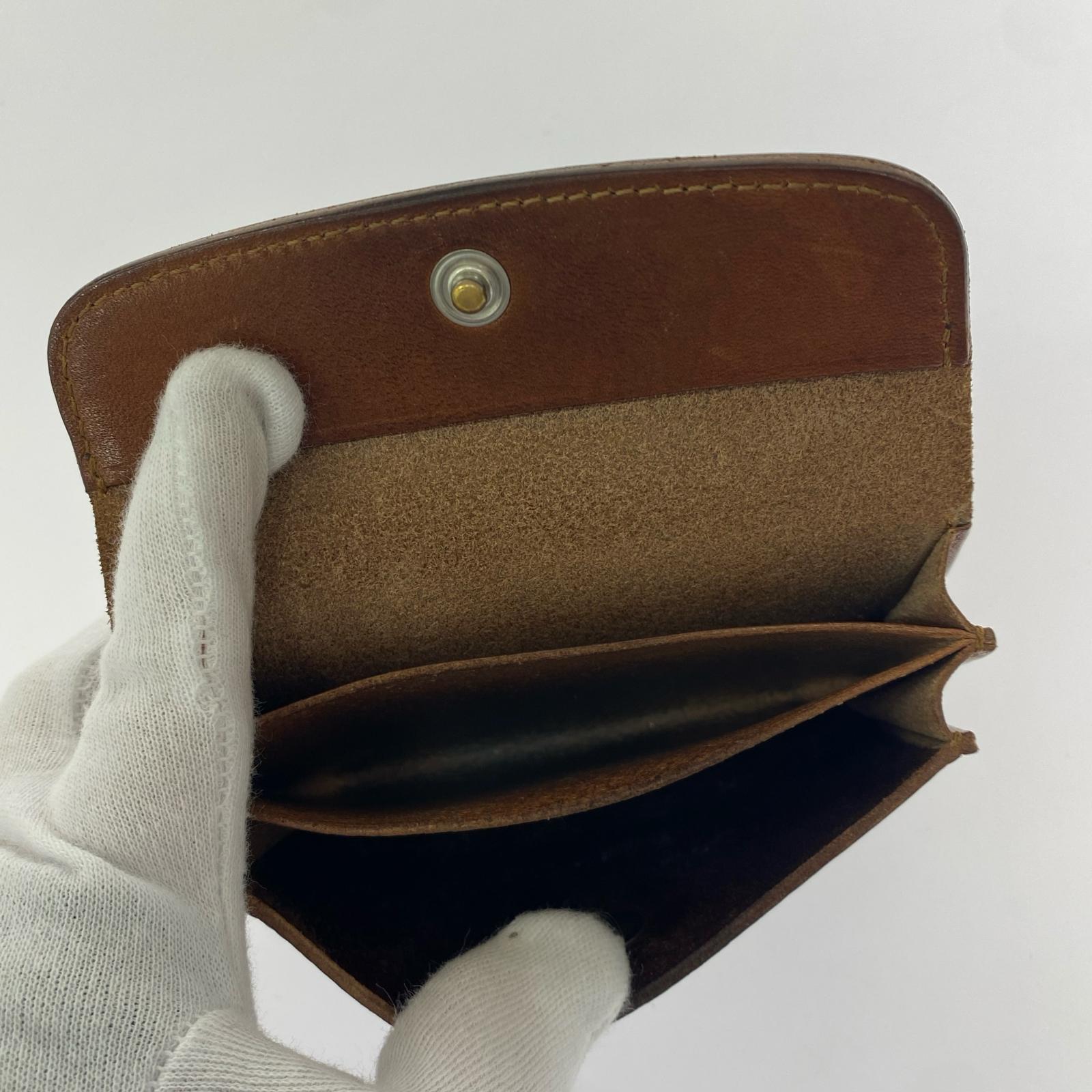 コンパクトウォレット Leather Arts & Crafts moto ブラウン