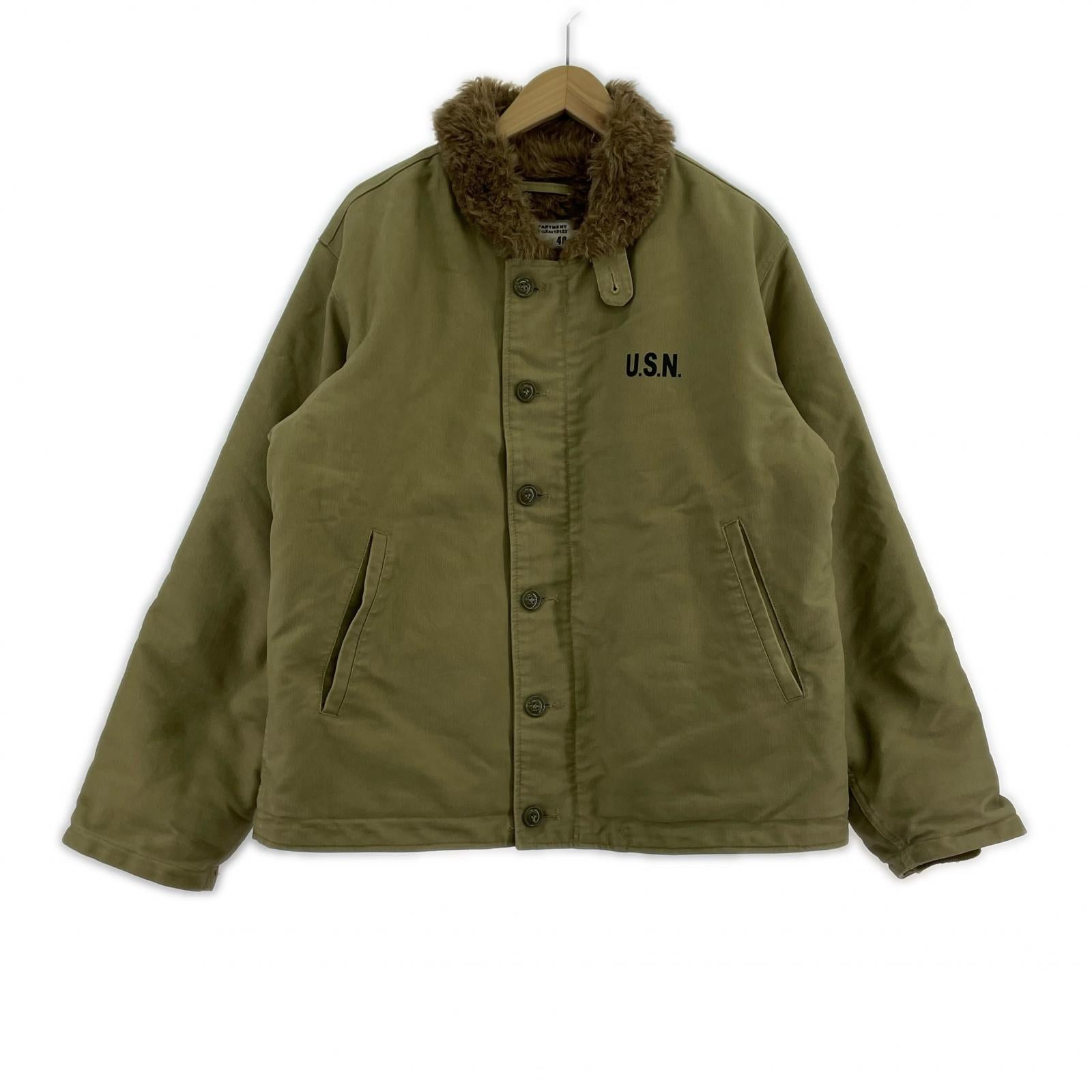 ミリタリージャケット NAVY DEPARTMENT N-1 デッキジャケット 40 カーキ