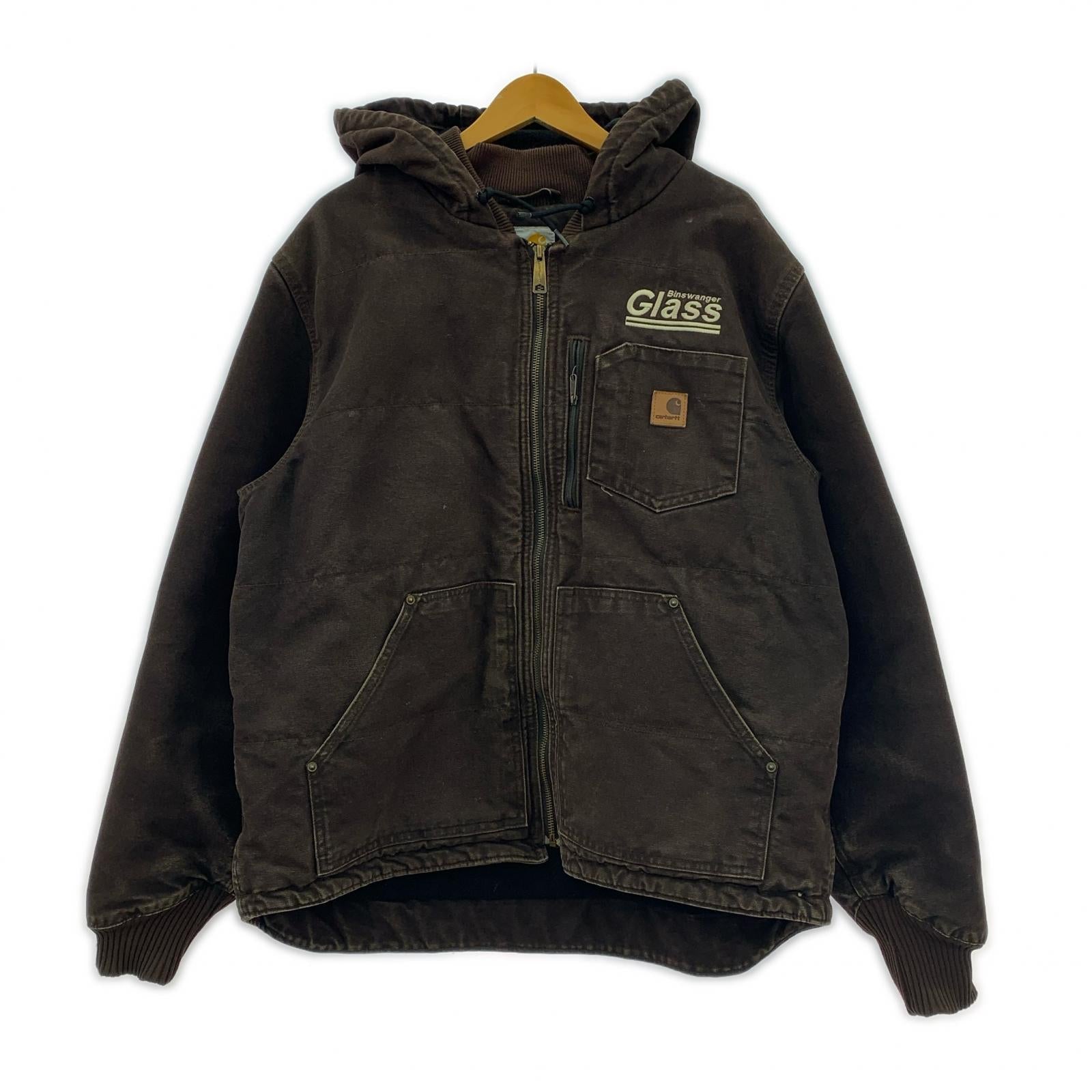 ジャケット フード ジャケット 茶 企業ロゴ XL ブラウン