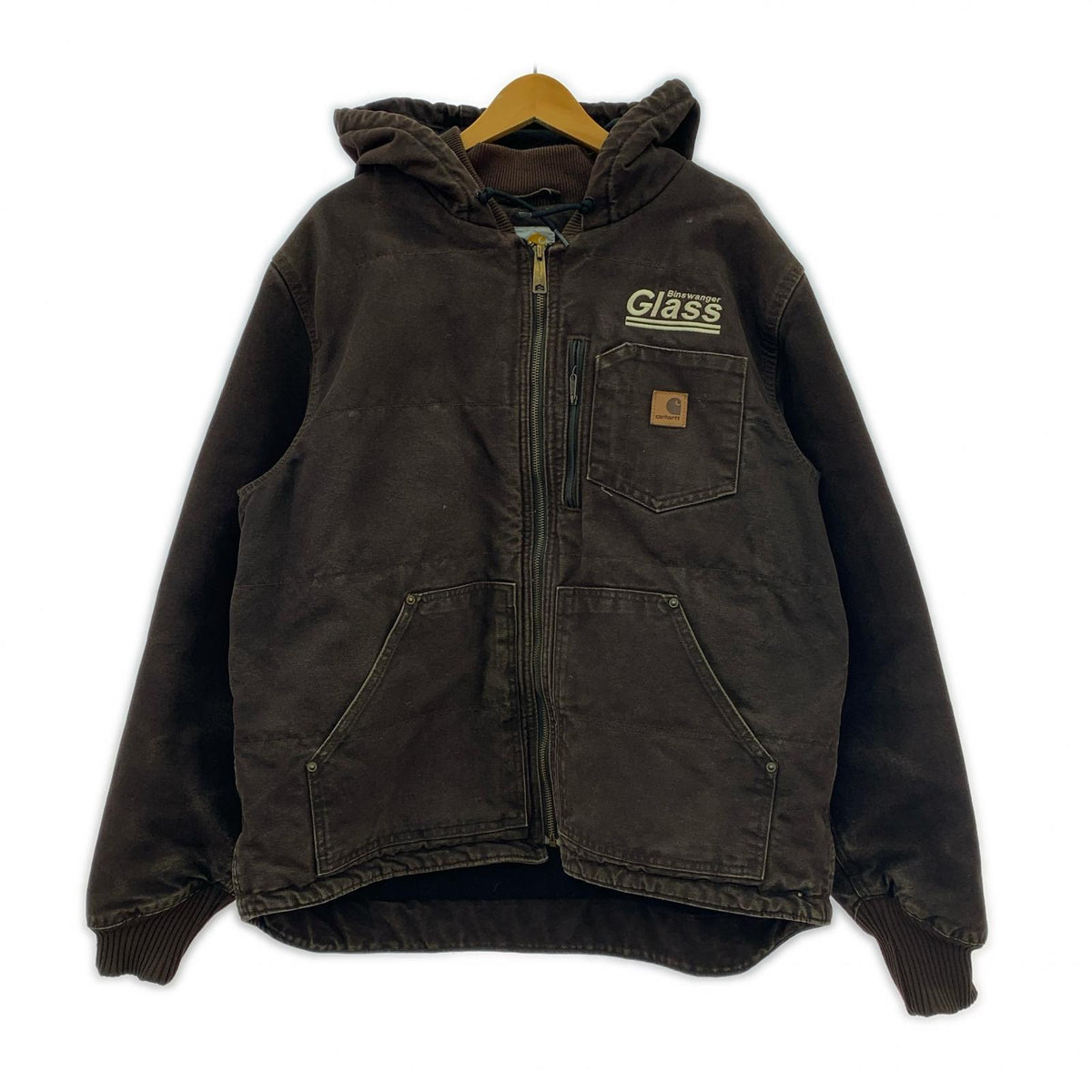 ジャケット フード ジャケット 茶 企業ロゴ XL ブラウン