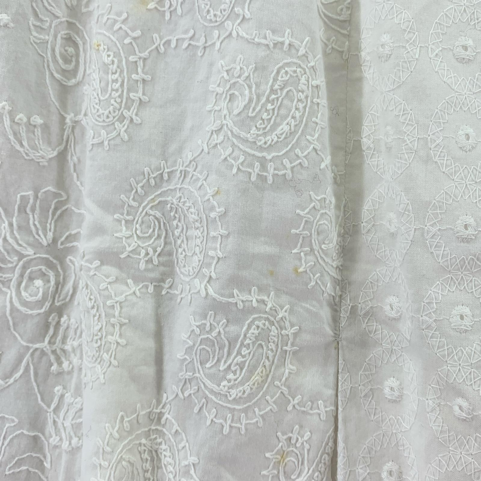 ロングスカート HaaT/コットンスカート/刺繍/WHT/3 ホワイト