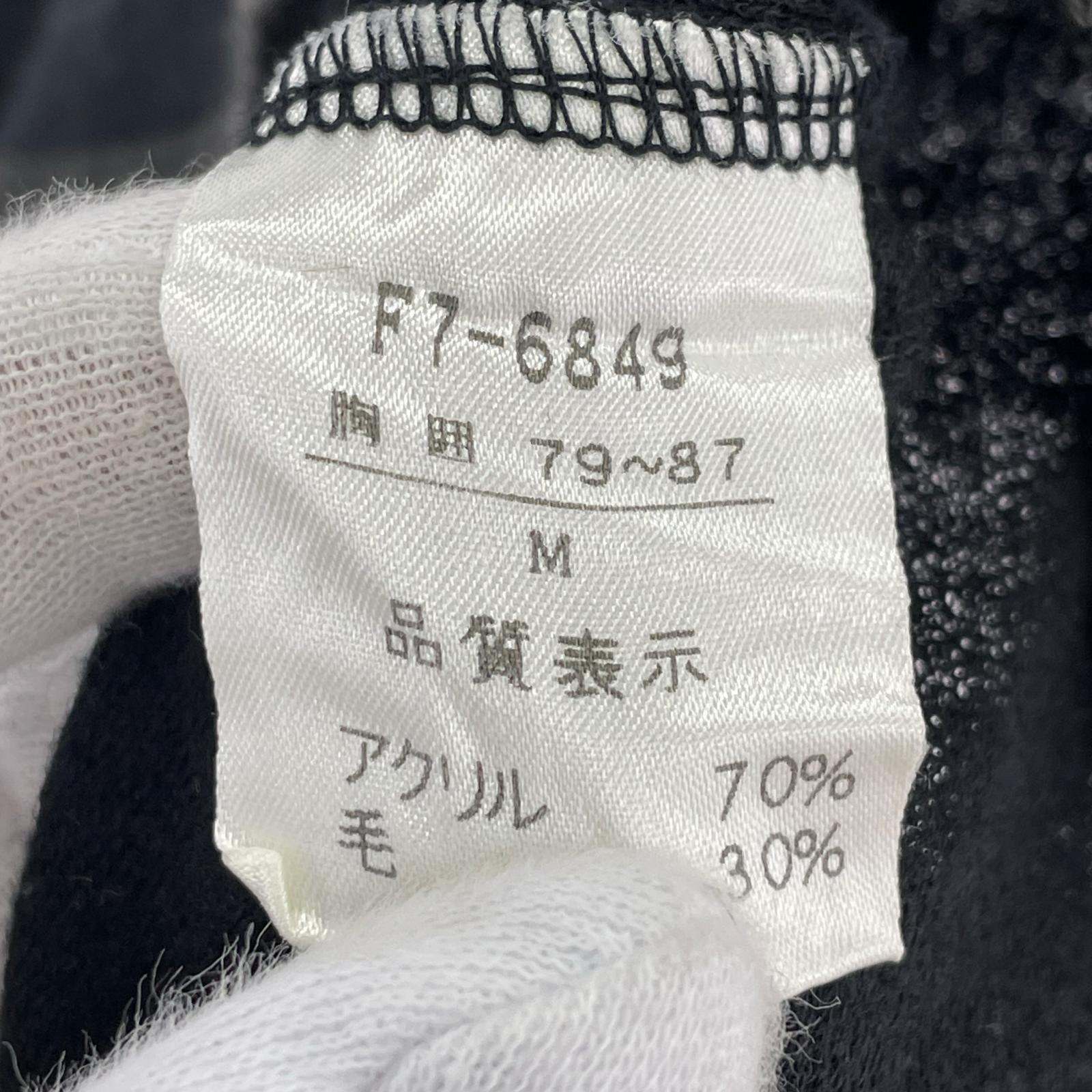 長袖Tシャツ L/S モッネック調 デザイン ウールカットソー (M)BLK M ブラック