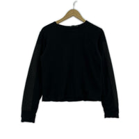 ニット L/Sデザインカットソー 二重構造(M)レーヨン混 BLK M ブラック