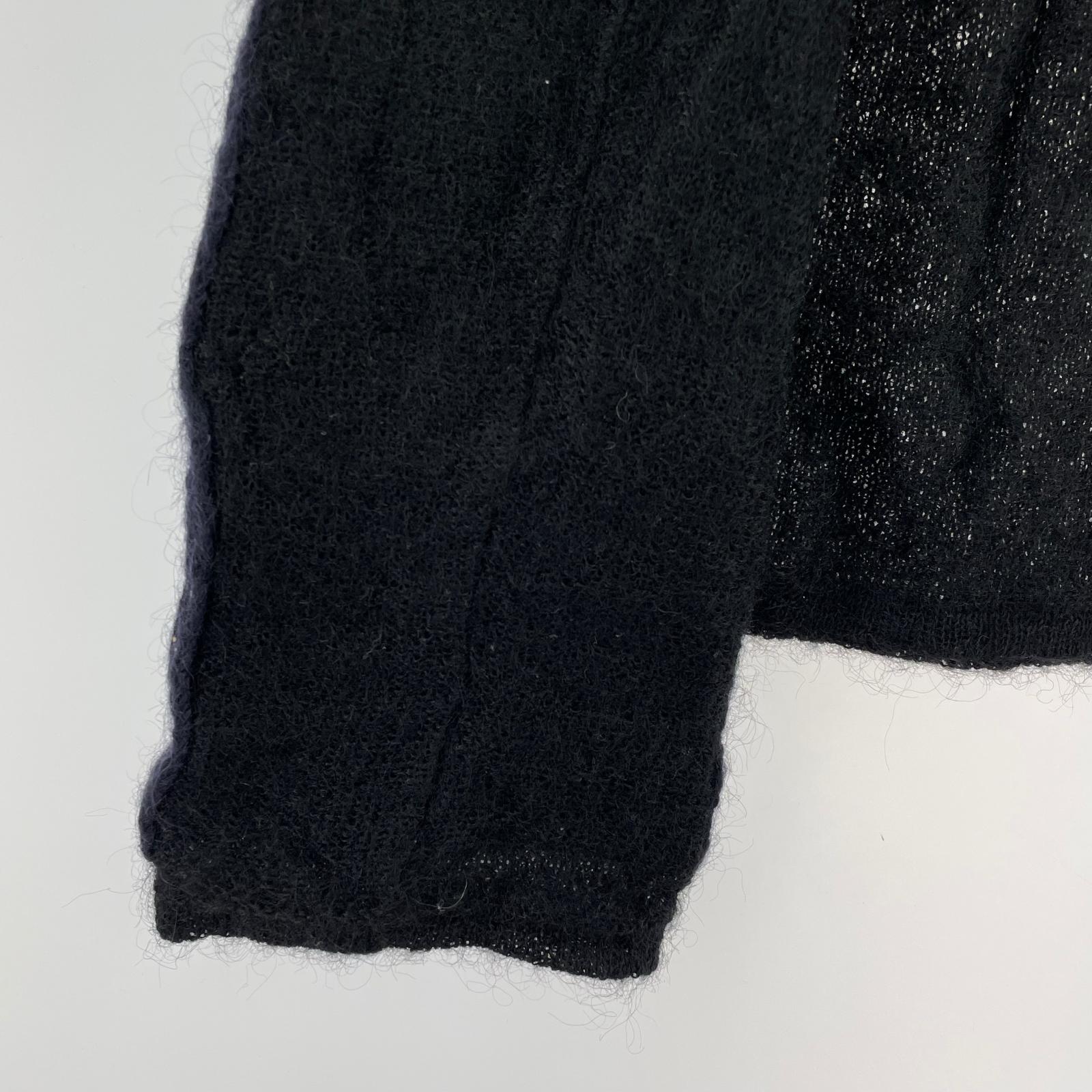 ニット ウール デザインケーブルニットセーター (L)NVY L