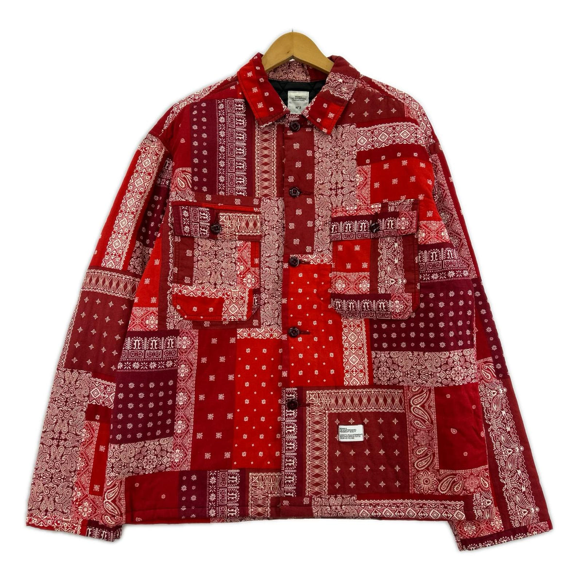 長袖シャツ L/S BANDANA CPO SHIRT JACKET レッド