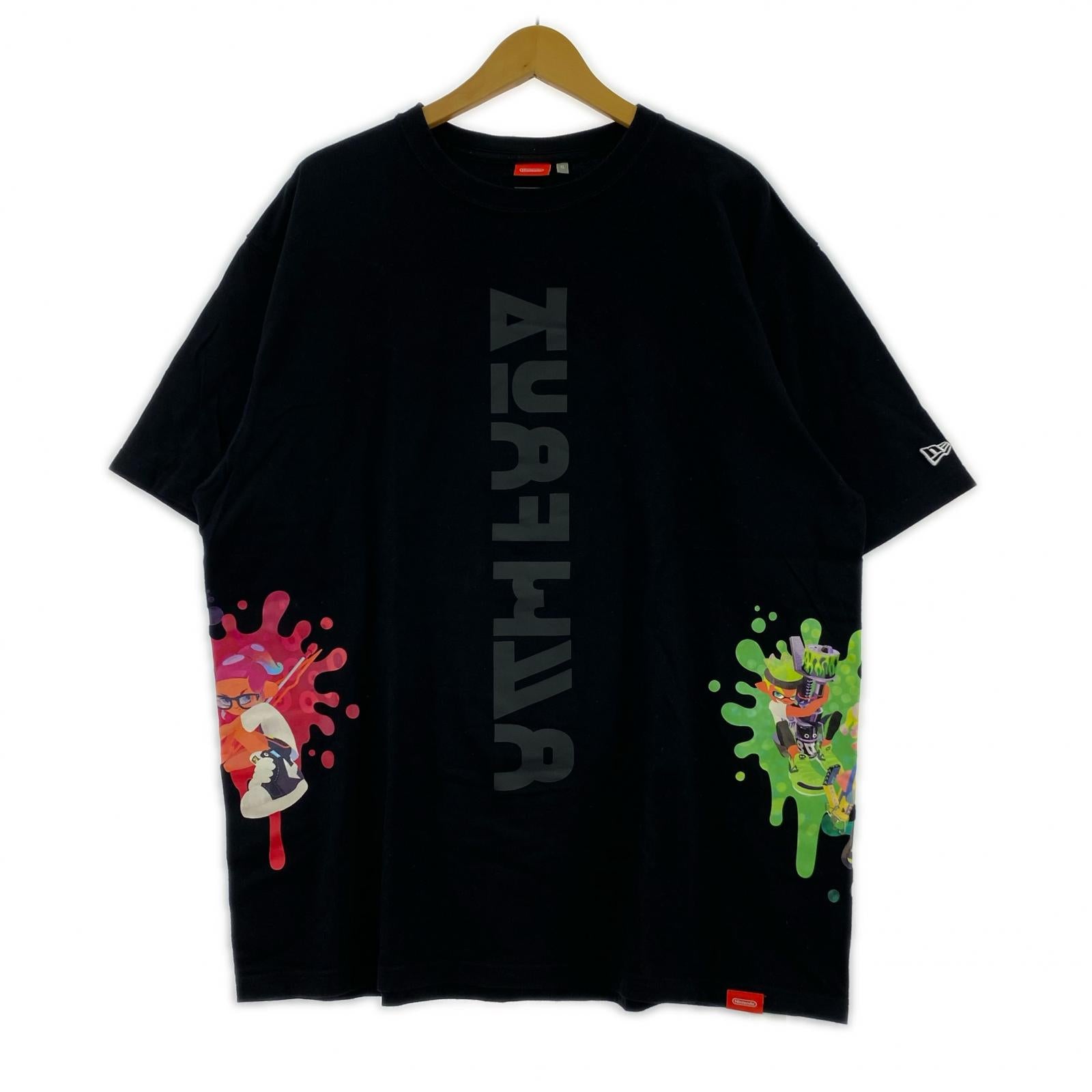 半袖Tシャツ スプラトゥーン カットソー 黒 (XL) ブラック
