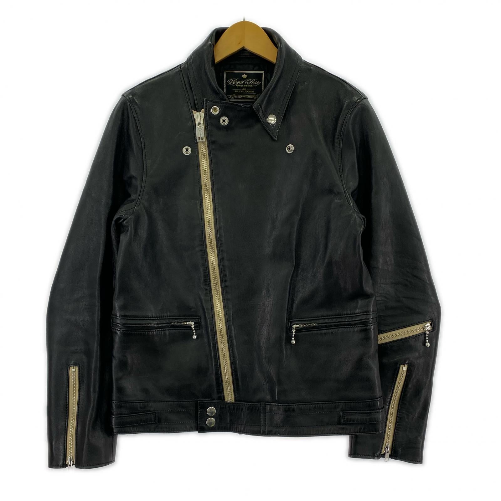 ライダースジャケット ×Royal Pussy RIDERS LEATHER JACKET 3 3 ブラック