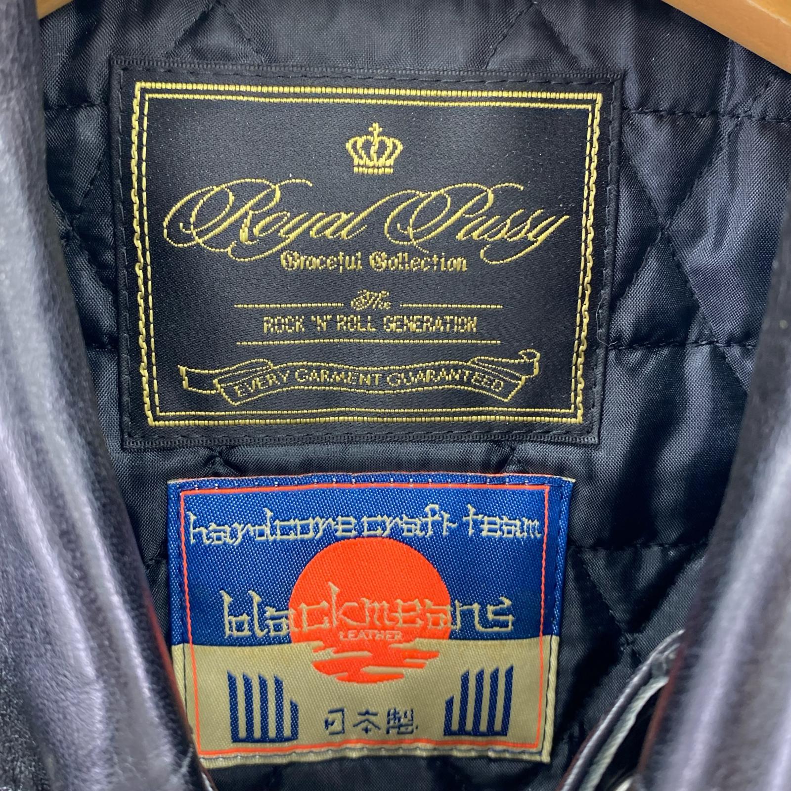 ライダースジャケット ×Royal Pussy RIDERS LEATHER JACKET 3 3 ブラック