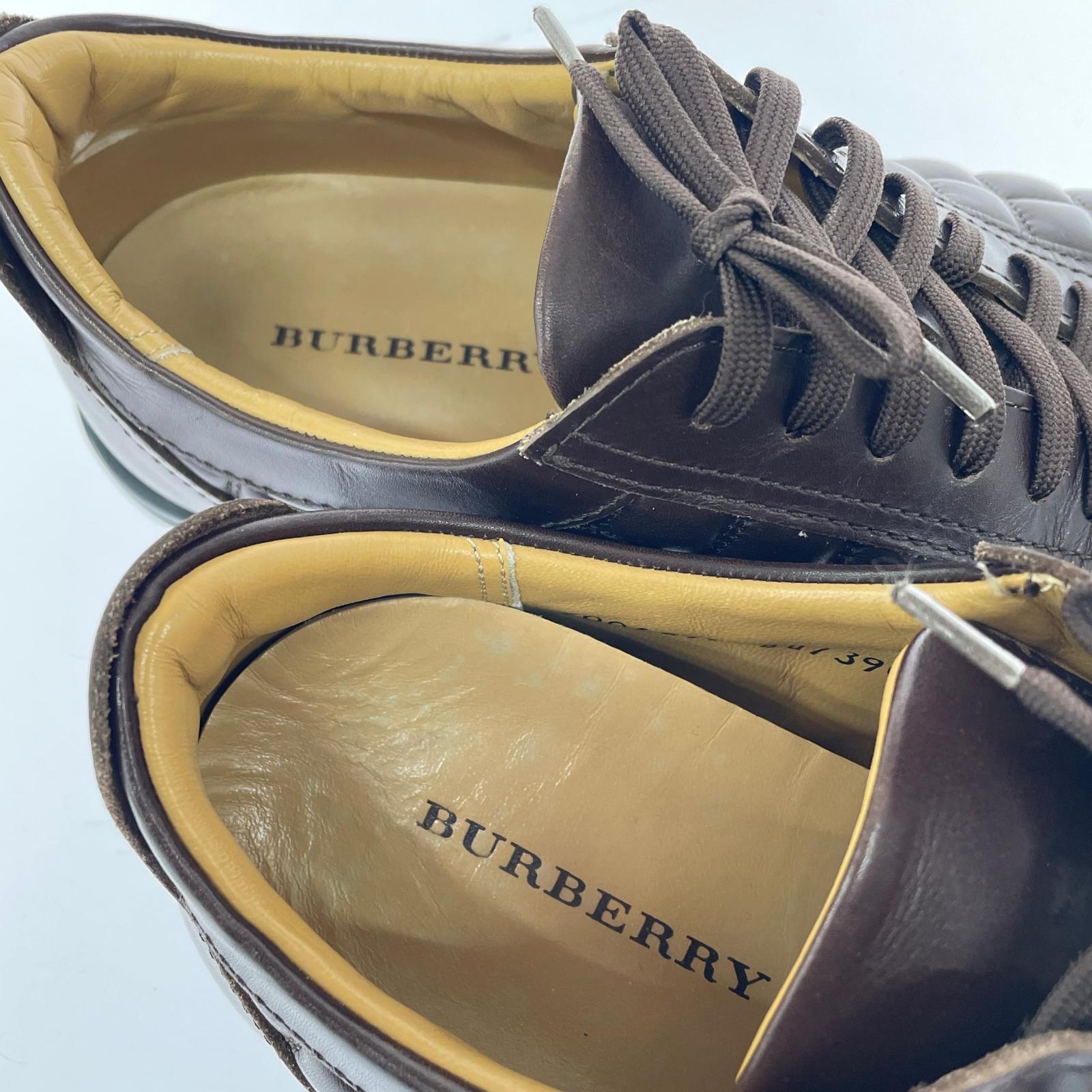 スニーカー BURBERRY キルティングスニーカー 25.5cm 25.5cm (US7 1/2 UK7 EU41) ブラウン