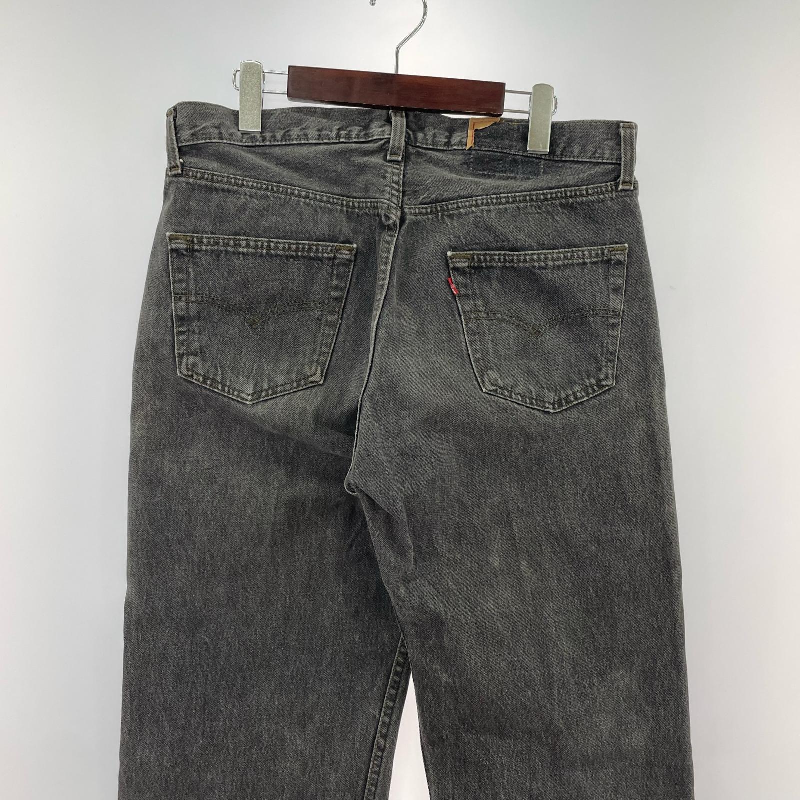 デニムパンツ 80s頃 501 先染めブラックデニムパンツ W35 カットオフ ブラック