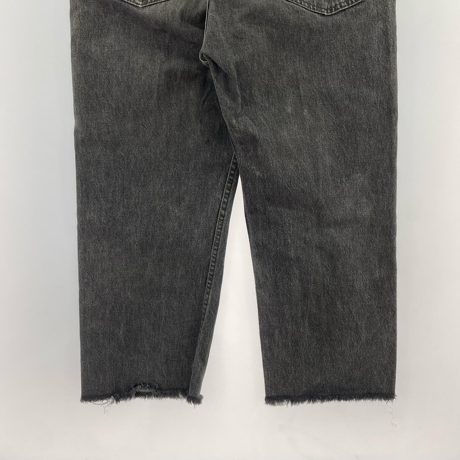 デニムパンツ 80s頃 501 先染めブラックデニムパンツ W35 カットオフ ブラック