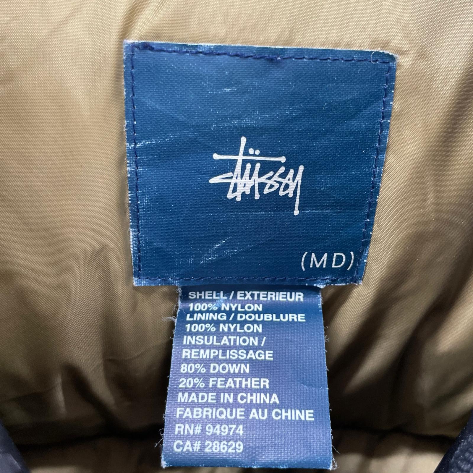 ジャケット 00-90s STUSSY ダウンジャケット M 黒 M ブラック