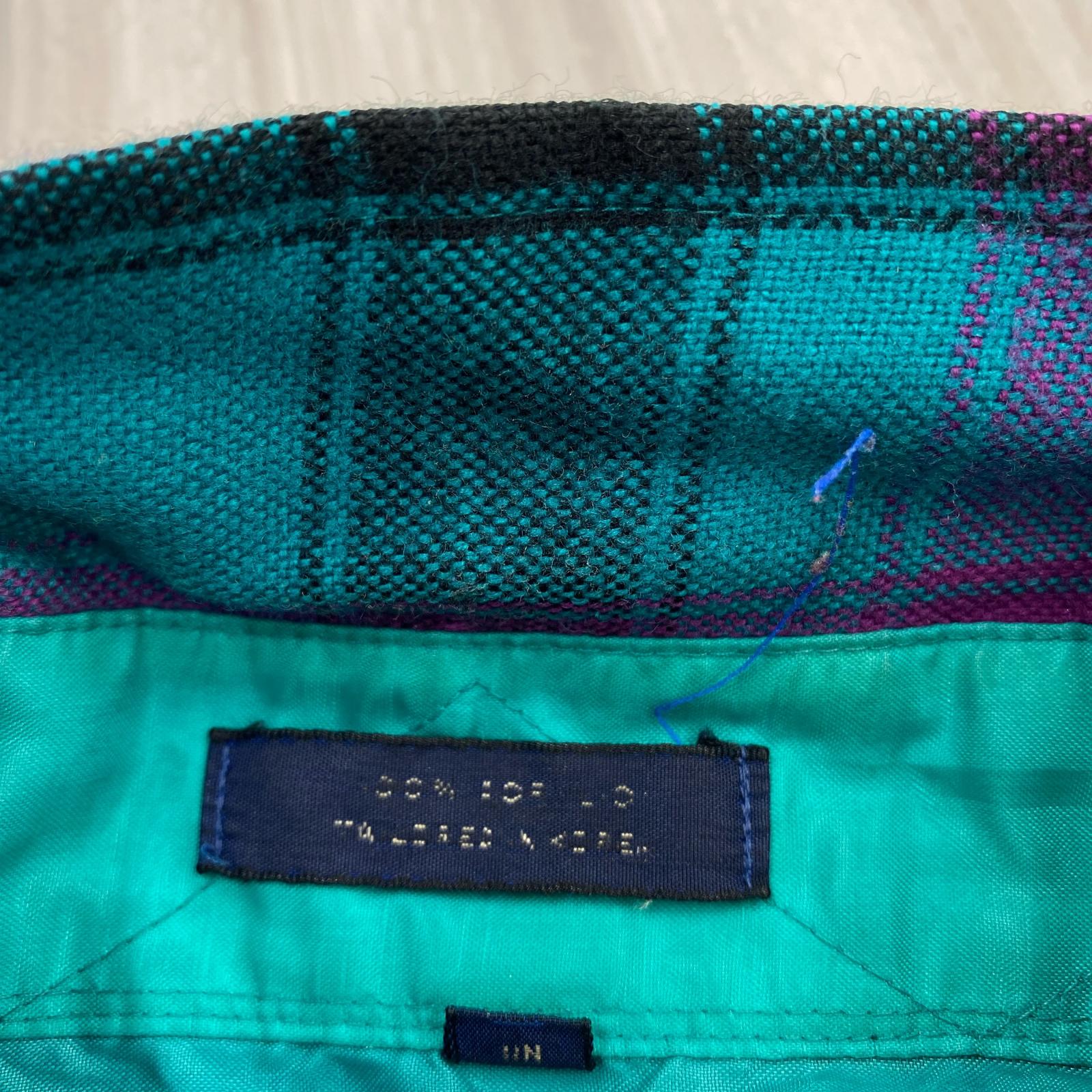 長袖シャツ VAN HEUSEN ウールチェックシャツ XL グリーン グリーン