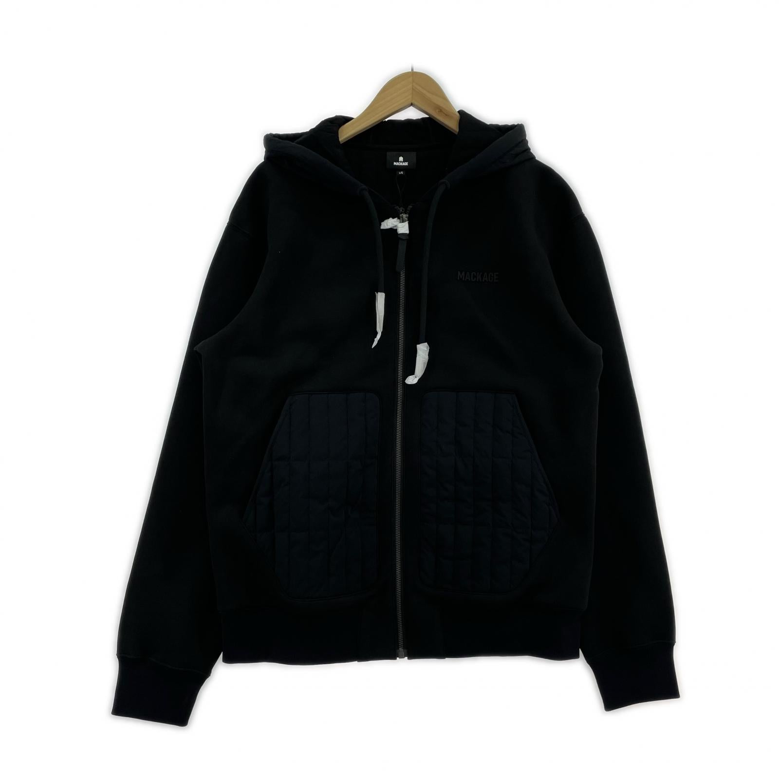 パーカー MACKAGE CRUZ ボンディングジップパーカー L ブラック L ブラック