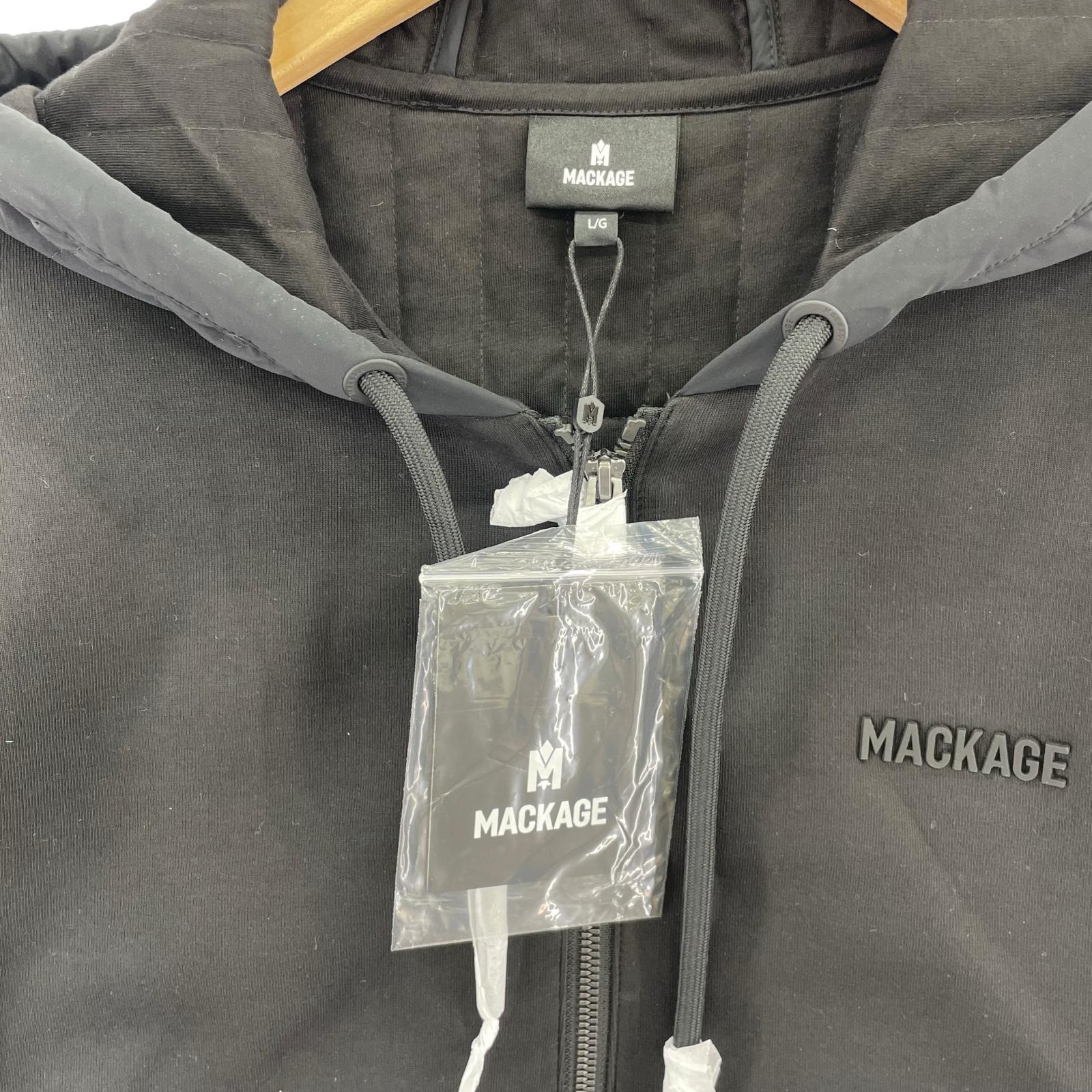 パーカー MACKAGE CRUZ ボンディングジップパーカー L ブラック L ブラック
