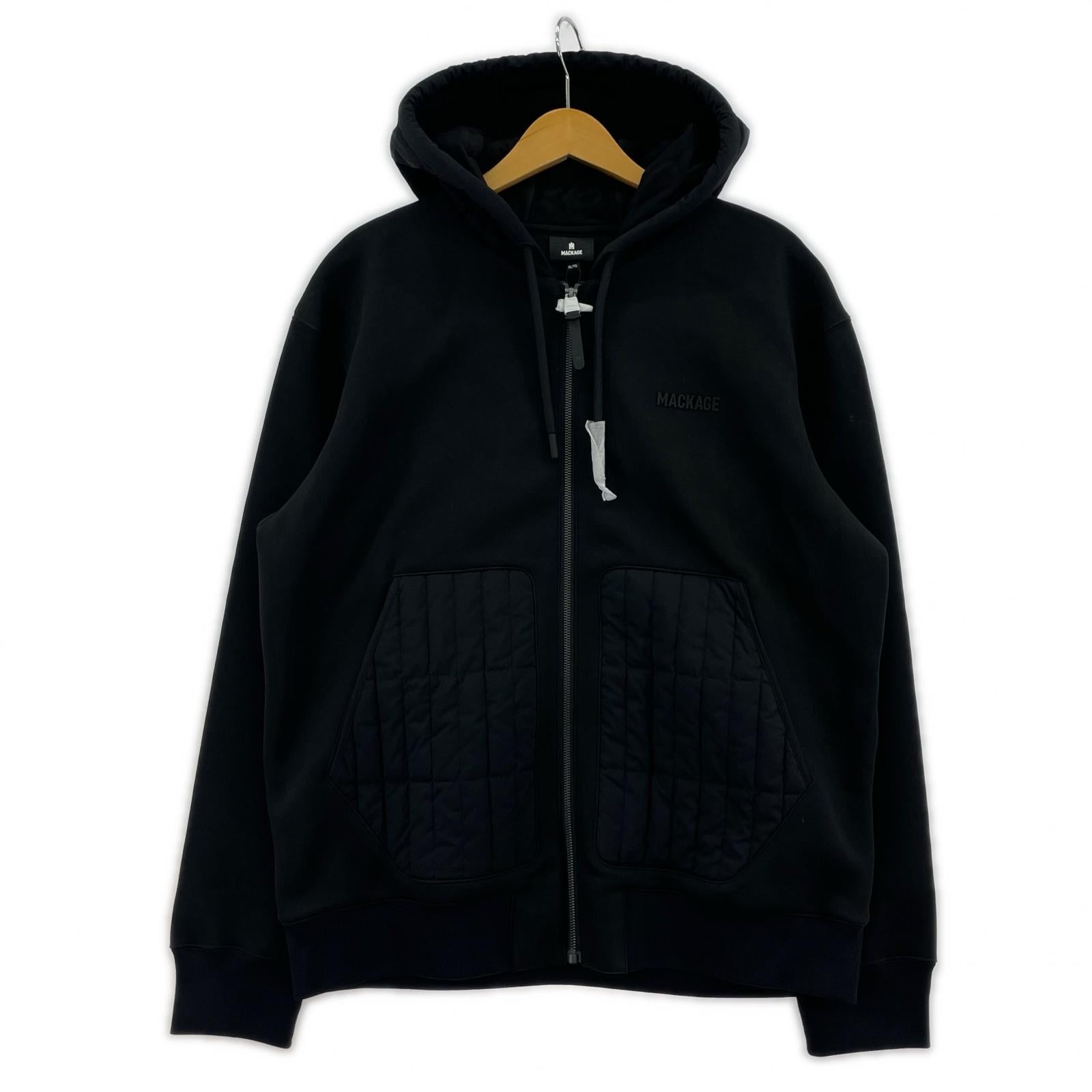 パーカー MACKAGE CRUZ ボンディングジップパーカー XL ブラック ブラック