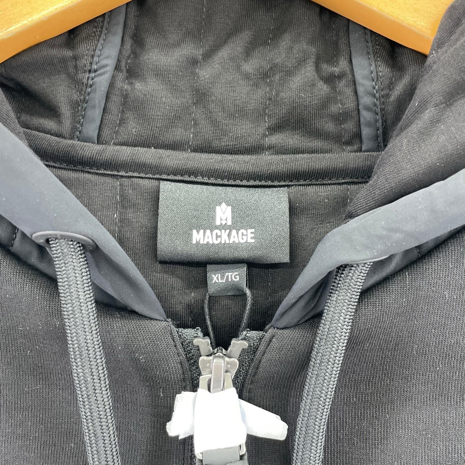 パーカー MACKAGE CRUZ ボンディングジップパーカー XL ブラック ブラック