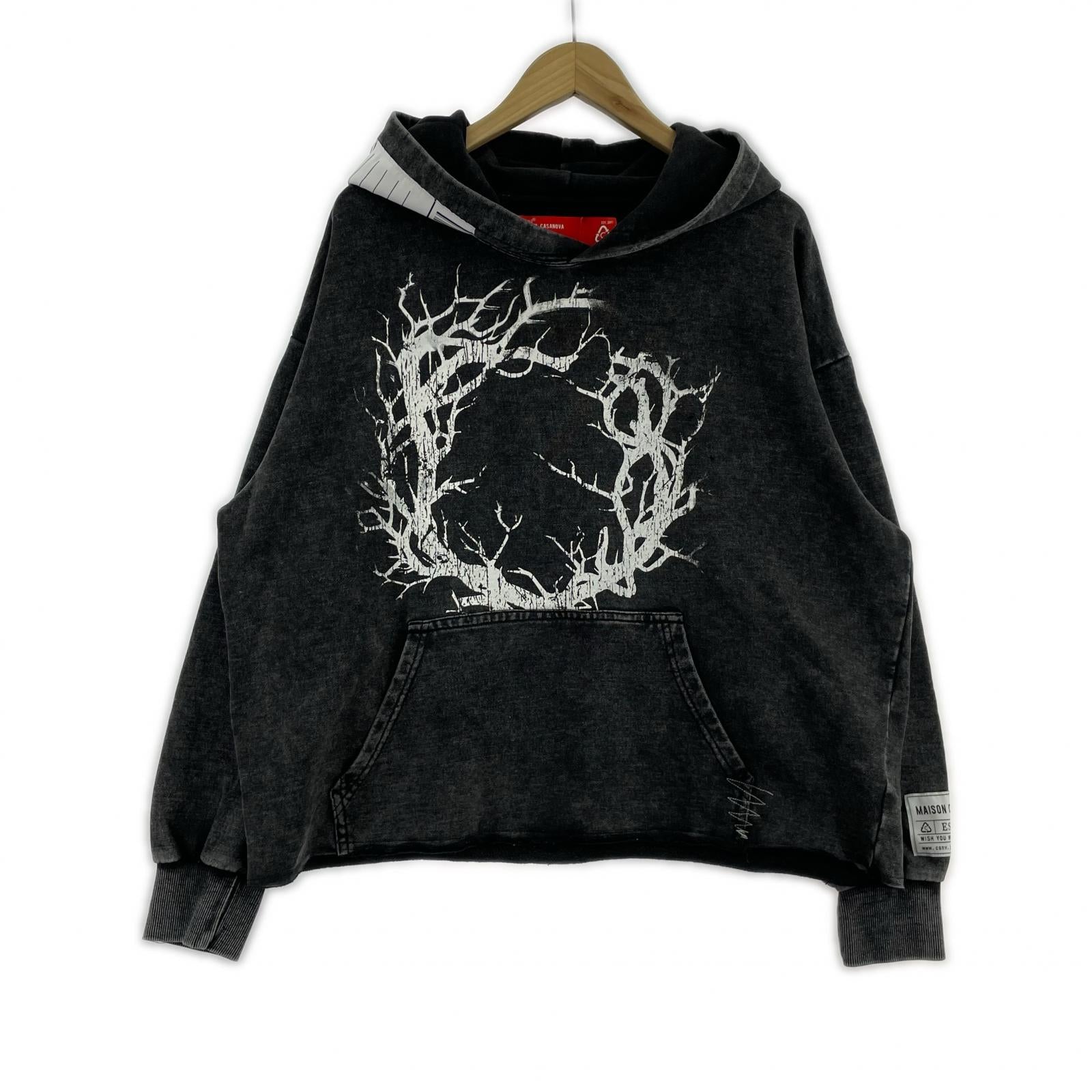 パーカー MAISON CASANOVA CROPPED HOODIE プリントPOパーカー 2 グレー 2 グレー