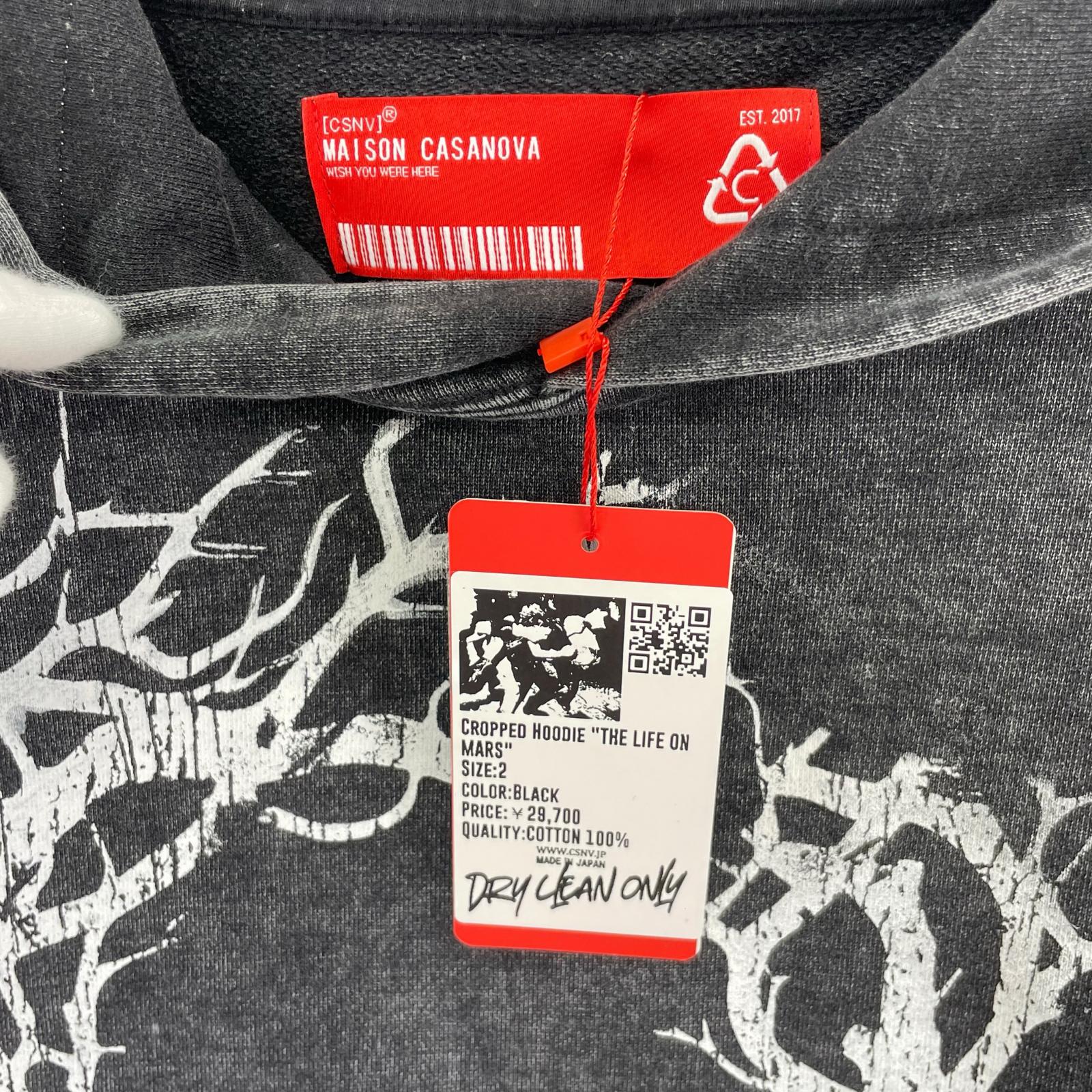 パーカー MAISON CASANOVA CROPPED HOODIE プリントPOパーカー 2 グレー 2 グレー