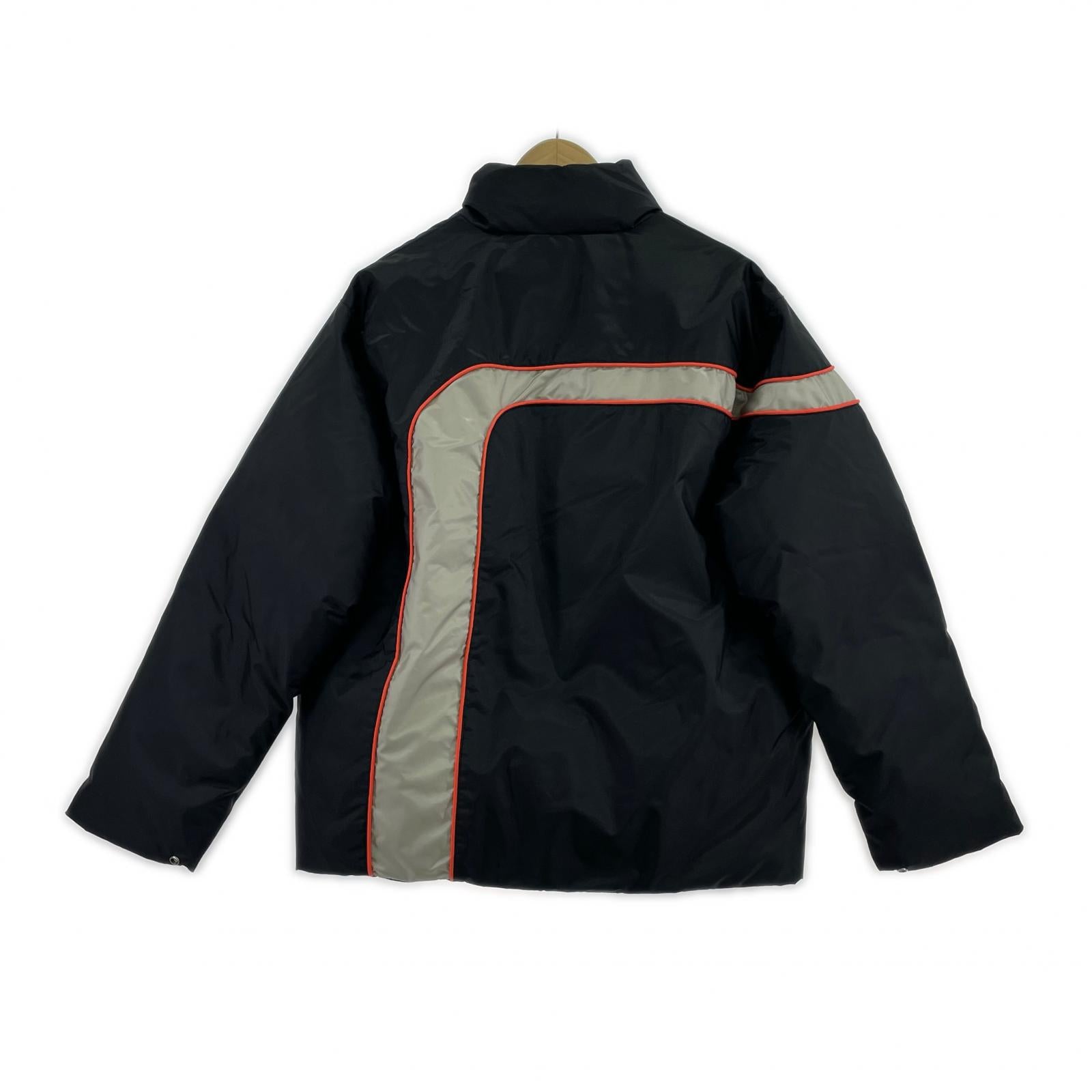 ダウンジャケット Stripe puffer Jacket BLK S S ネイビー