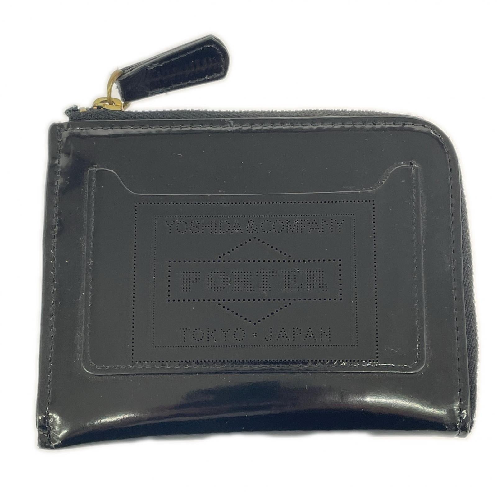 コンパクトウォレット GLASS LEATHER WALLET ブラック