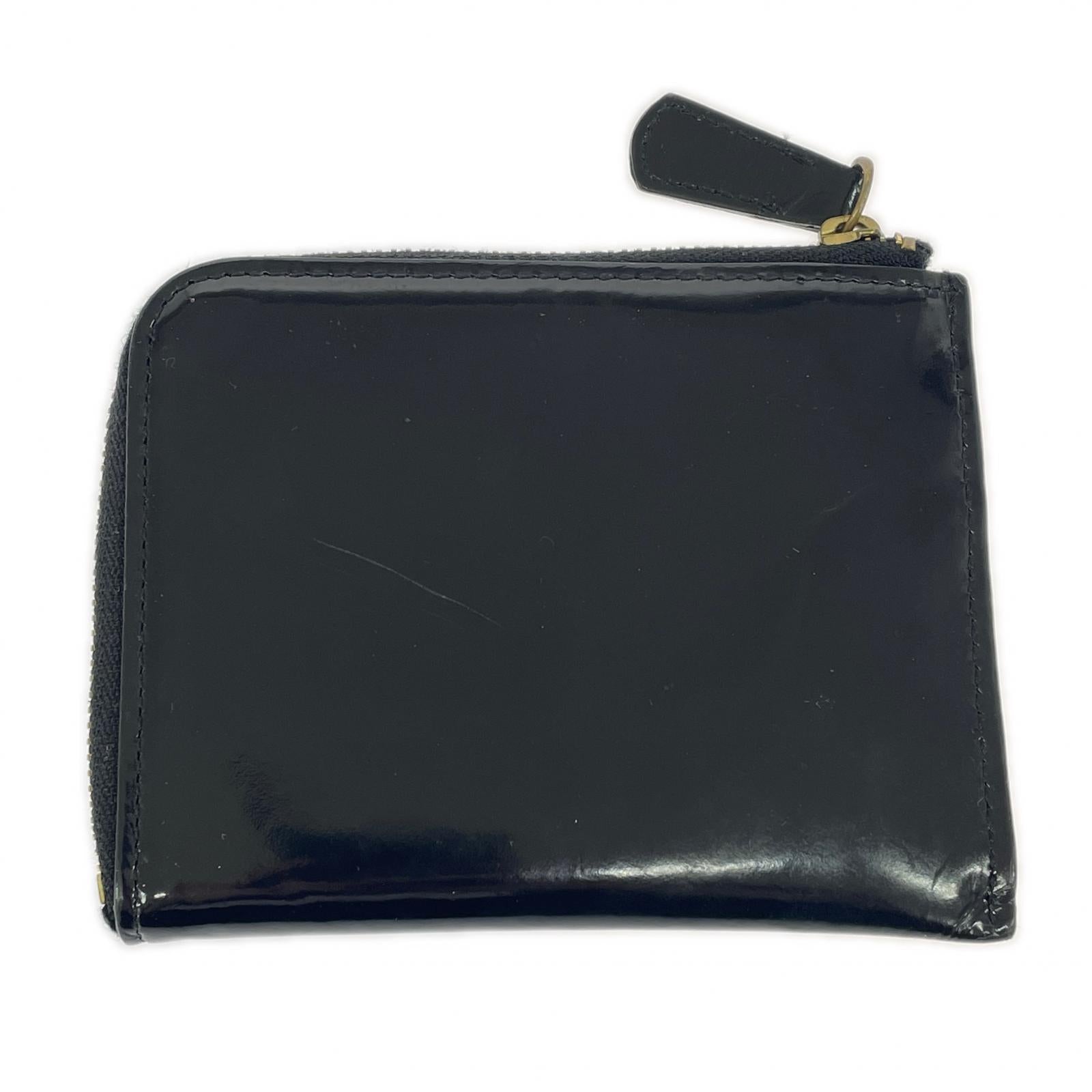 コンパクトウォレット GLASS LEATHER WALLET ブラック