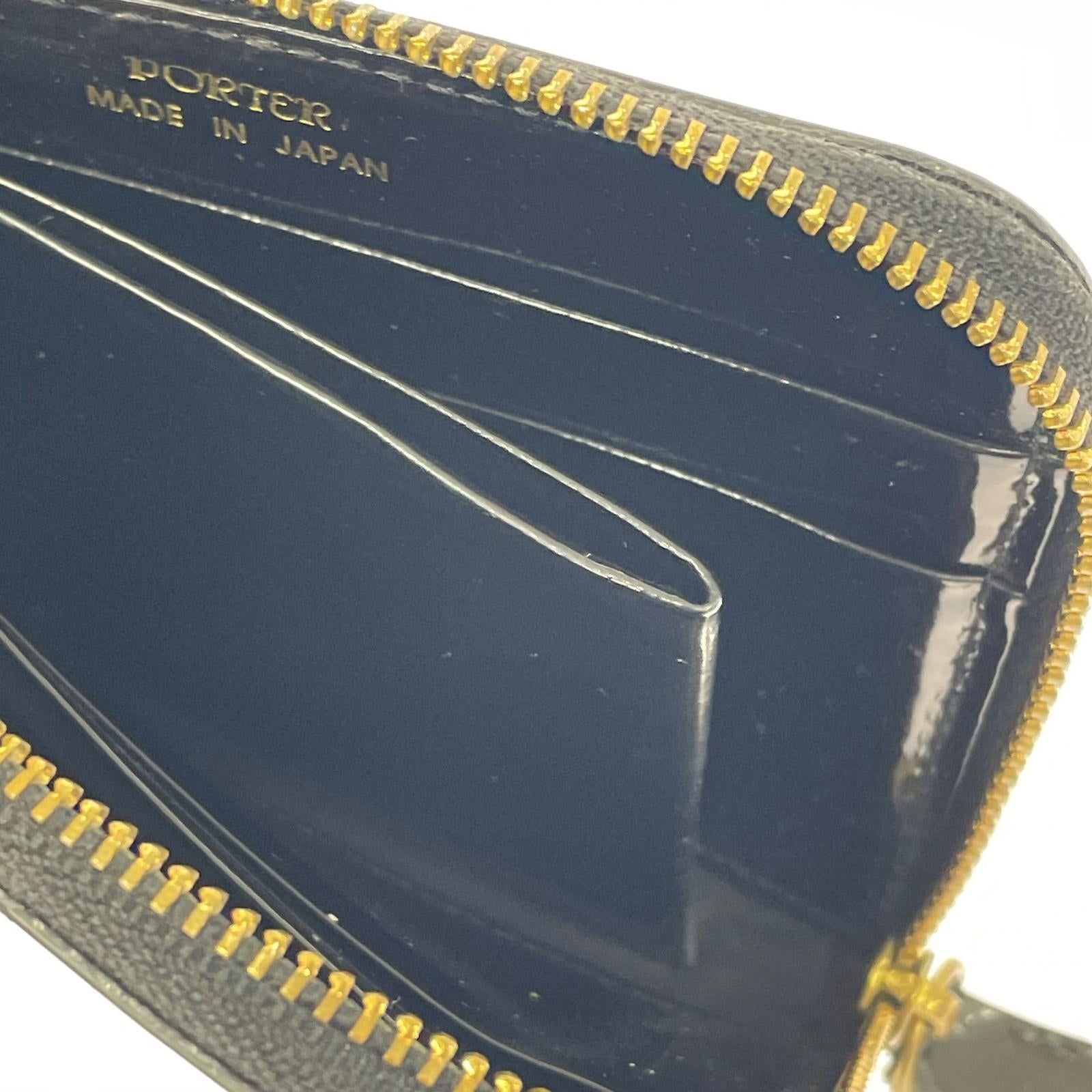 コンパクトウォレット GLASS LEATHER WALLET ブラック