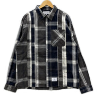 長袖シャツ ROUGH and RUGGED チェックシャツ グレー (3) ブラック