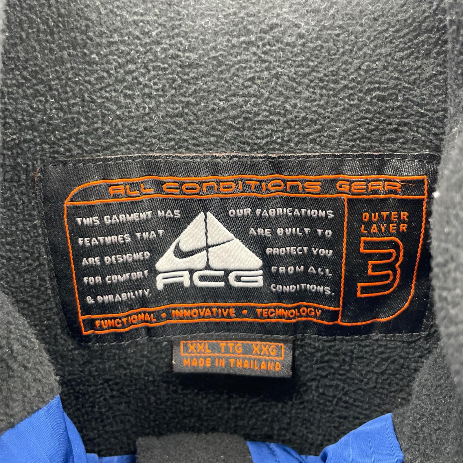ジャケット NIKE ACG 3レイヤー アノラックパーカー XXL 青×黒 ブルー