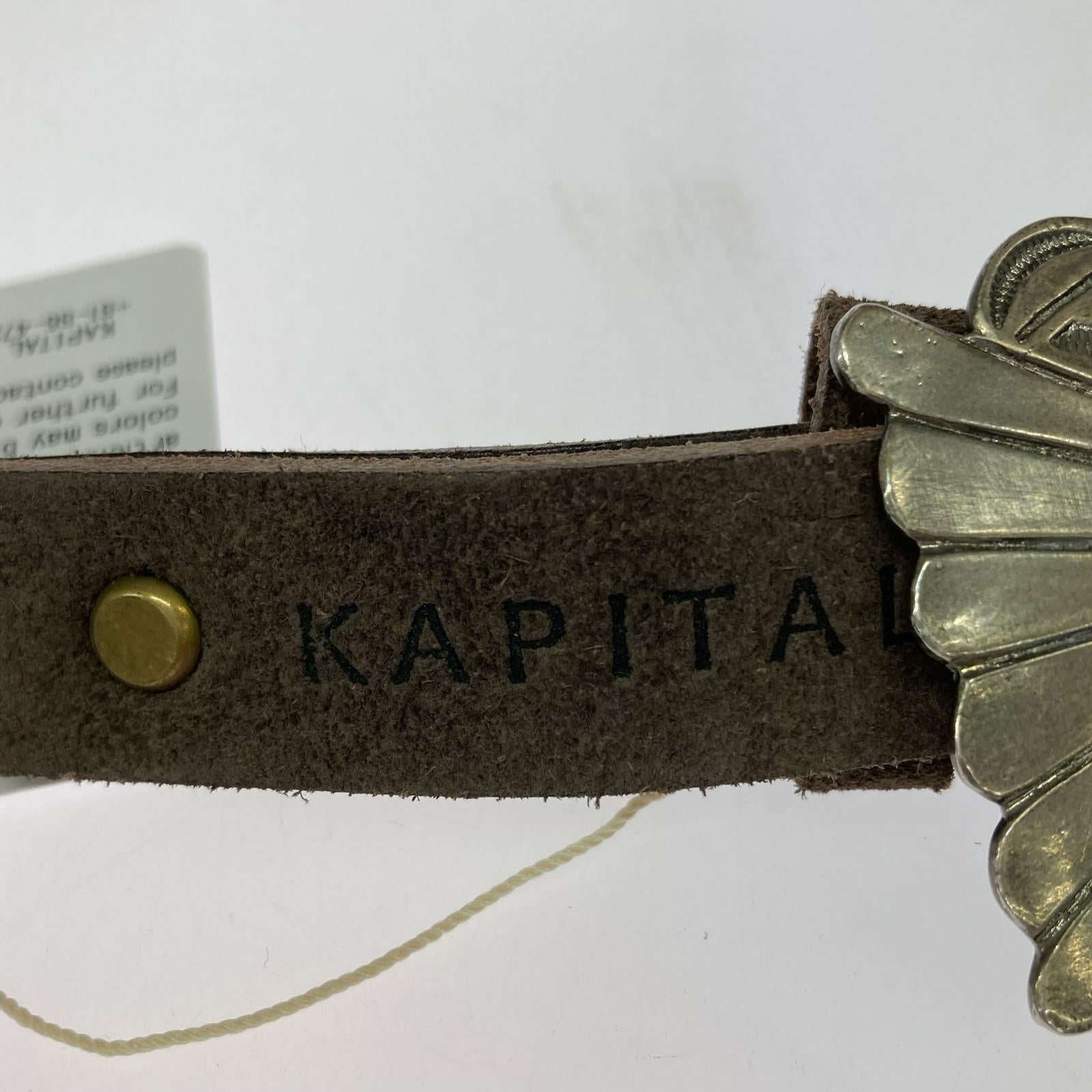 その他アクセサリー KAPITAL Suede Pueblo disco Buckle Belt レザーベルト 茶 ブラウン