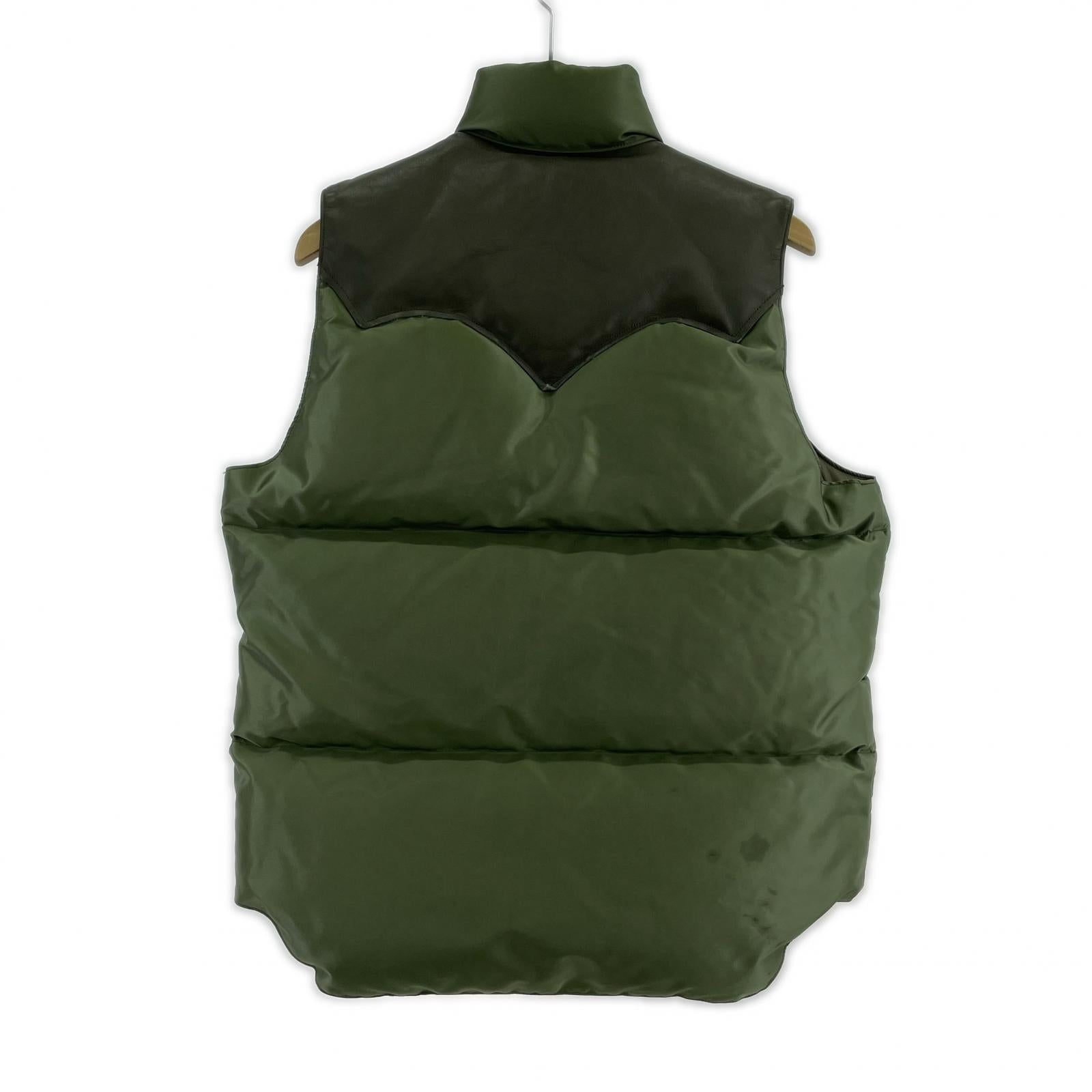 ダウンベスト Rocky Mountain FeatherBed×PORTER×BEAMS トリプルネーム ダウンベスト オリーブ 38