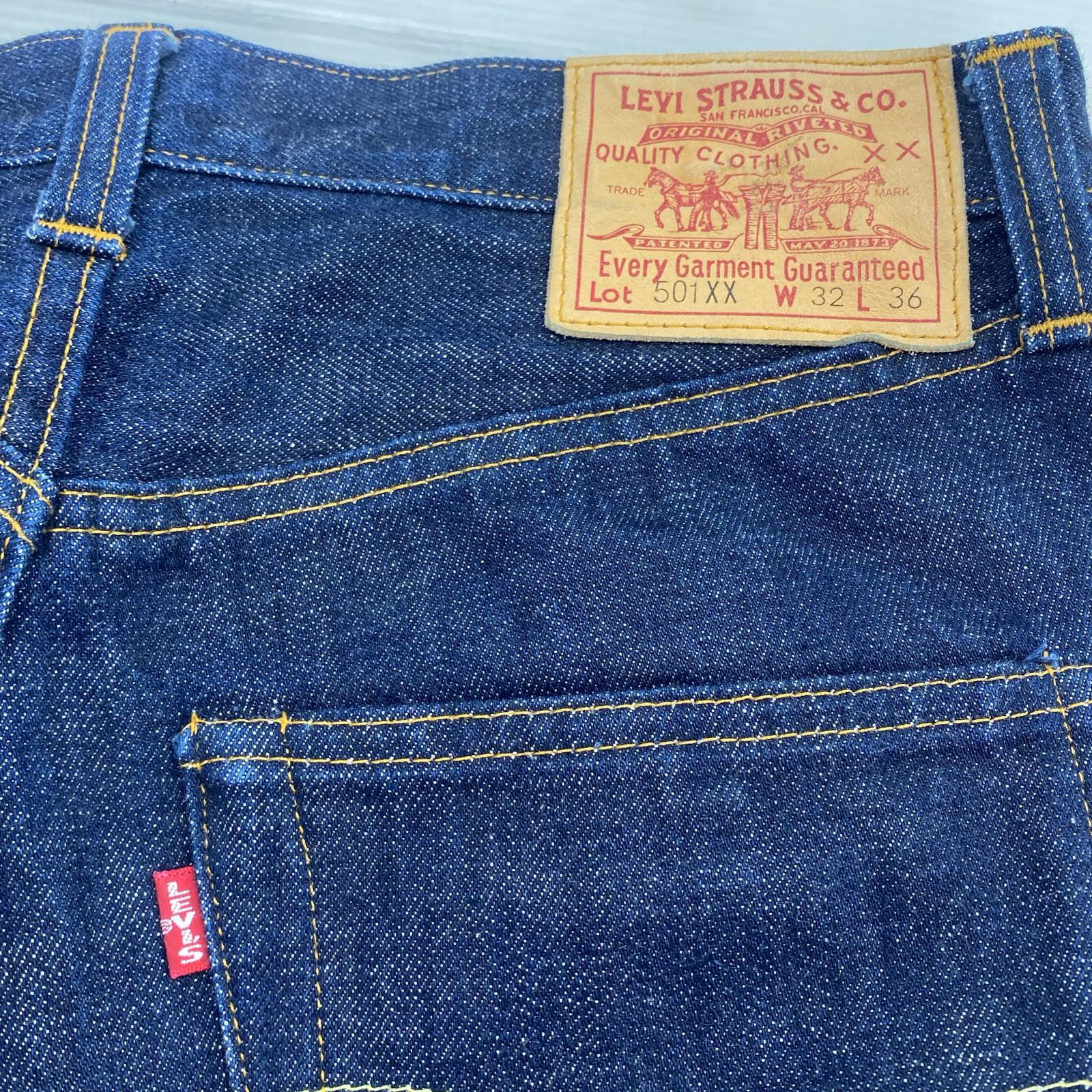 デニムパンツ 501XX 47復刻 バレンシア製 W32 ネイビー