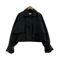 レザージャケット NotE Contrast Over Trench 44 44 ブラック