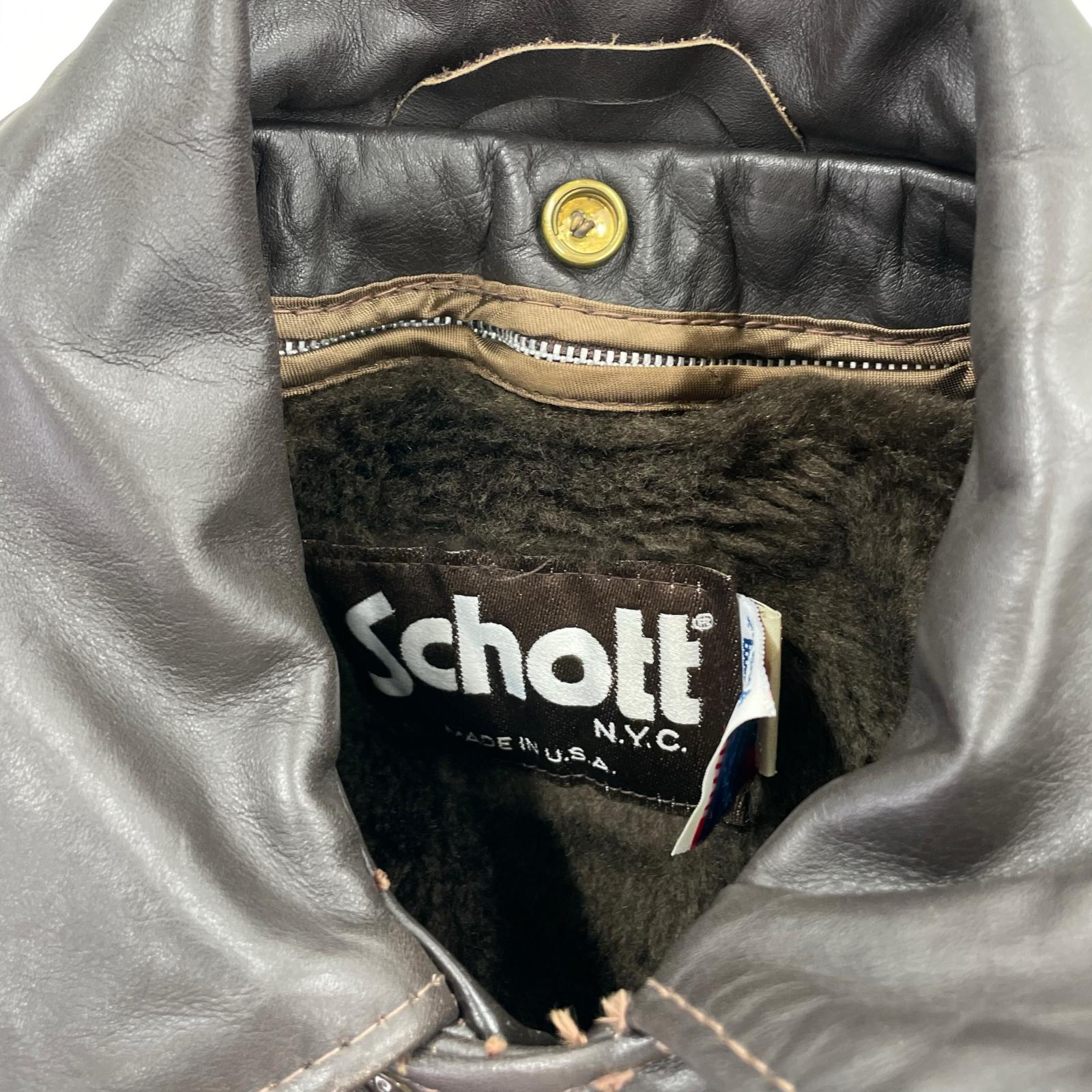 ジャケット schott 184SM 42 ライナージャケット ブラウン