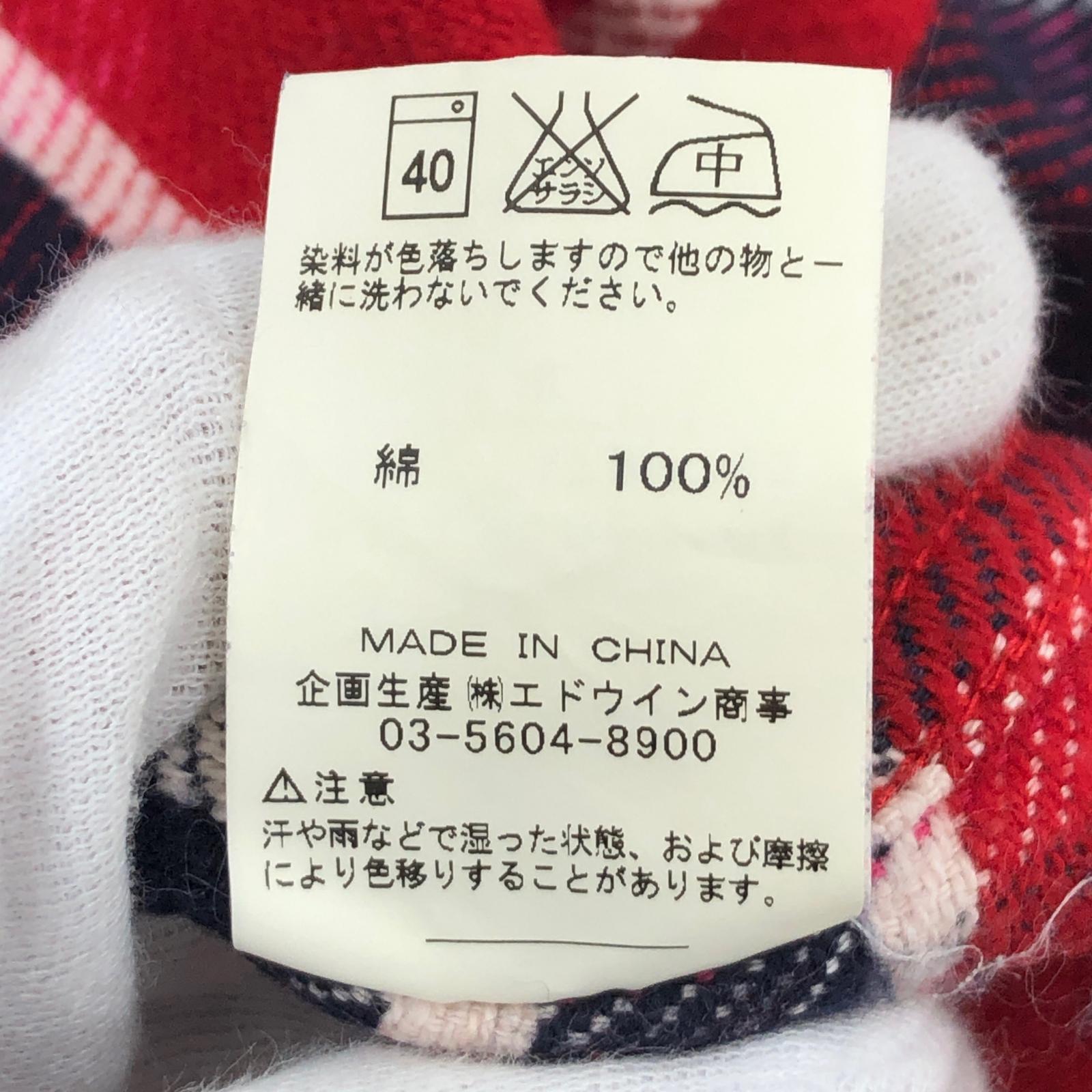 長袖シャツ Lee ヘビネル チェックシャツ 赤 L