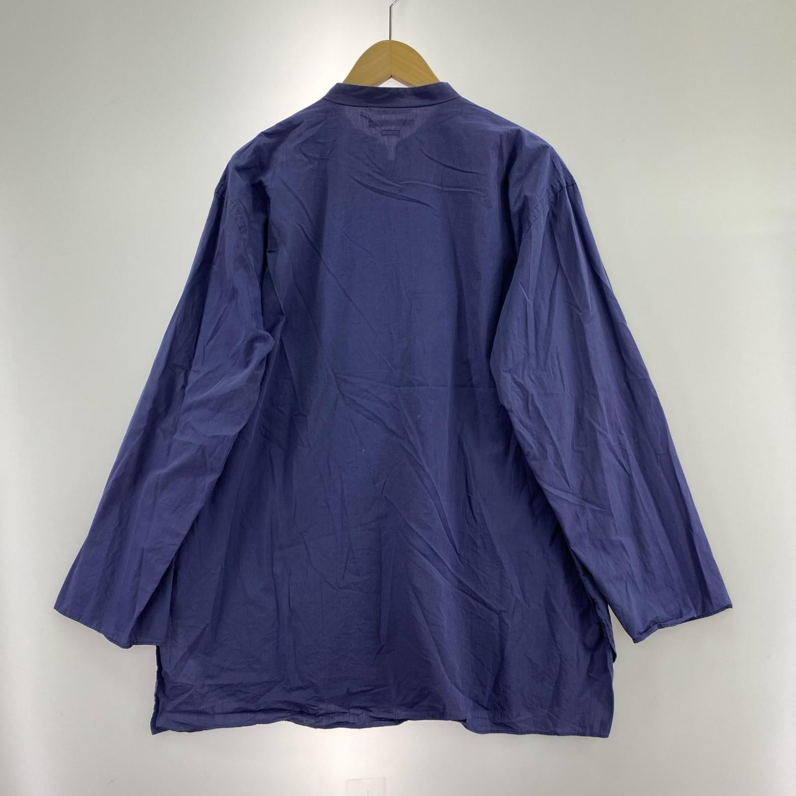 長袖シャツ blurhms Chambray Stand Collar Cuffless Shirt BHS23S023 紺 (2) 2 ネイビー